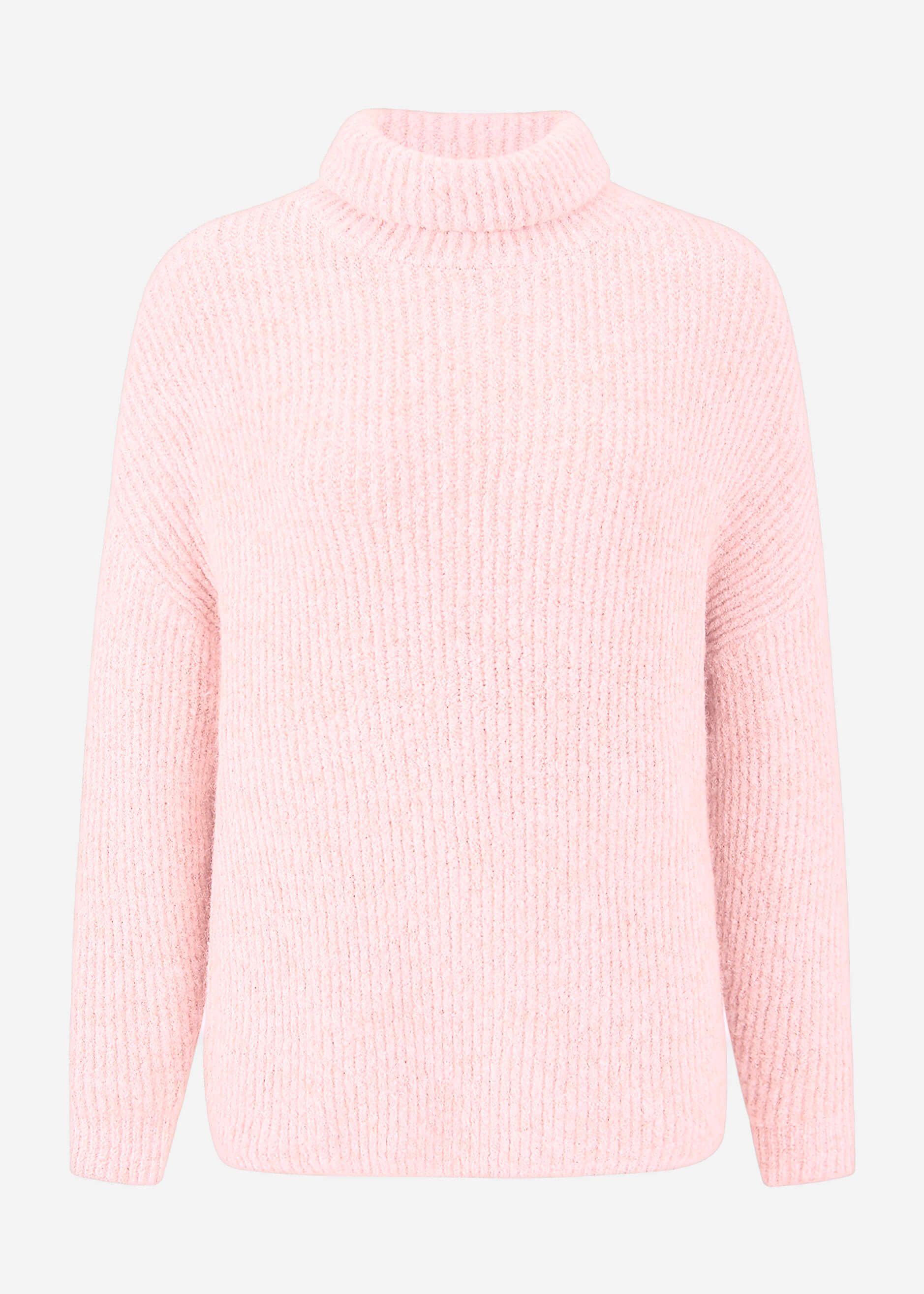 Oversize Rollkragenpullover - rosa