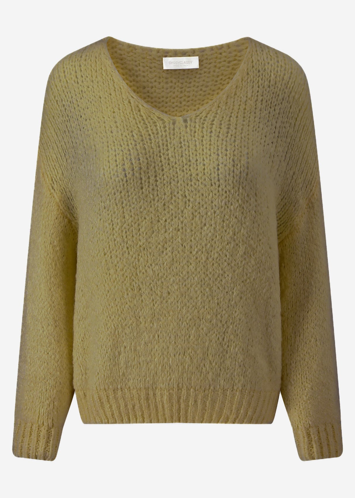 Oversize Pullover mit V-Ausschnitt - khaki