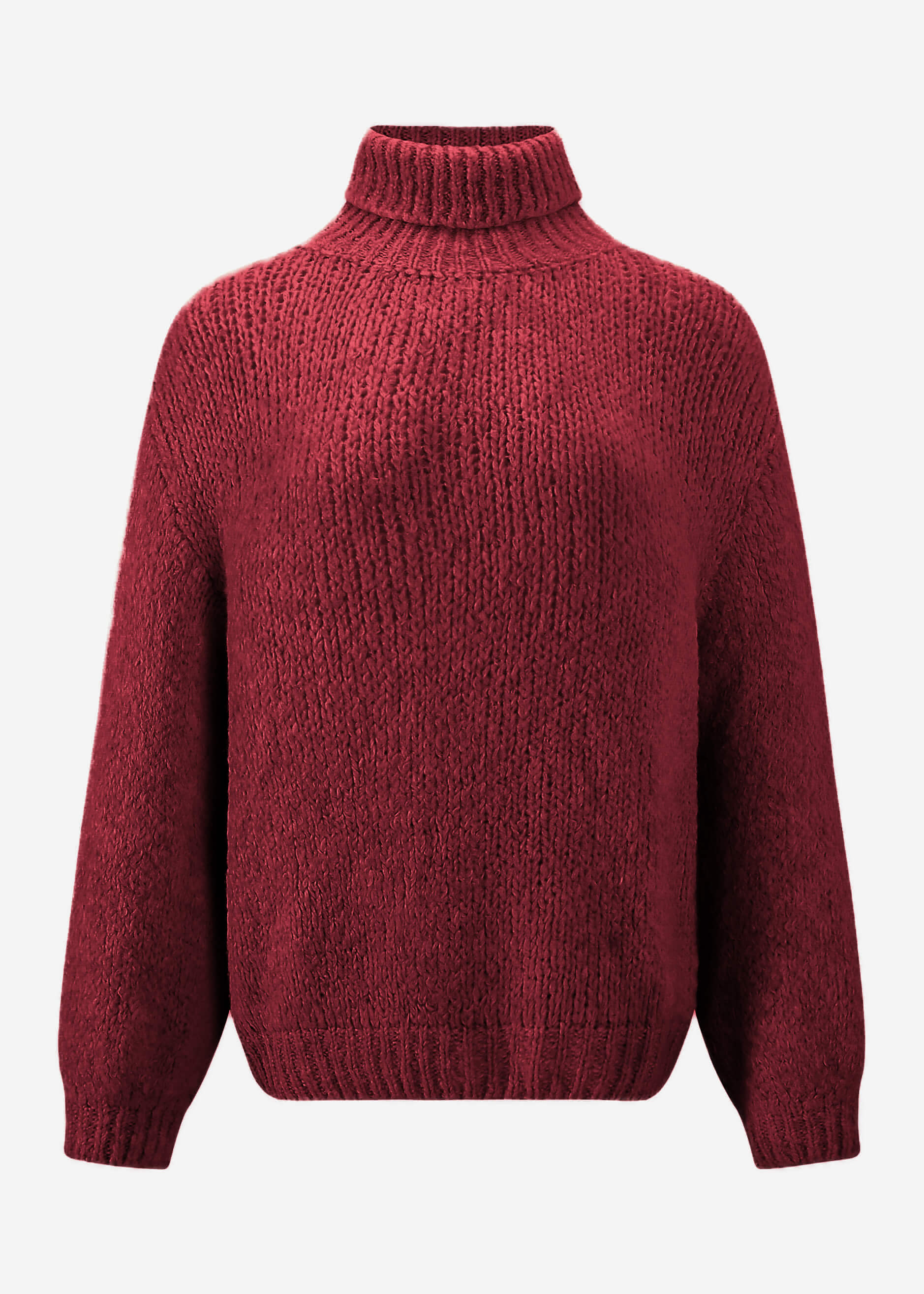 Oversized turtleneck sweater - burgundy