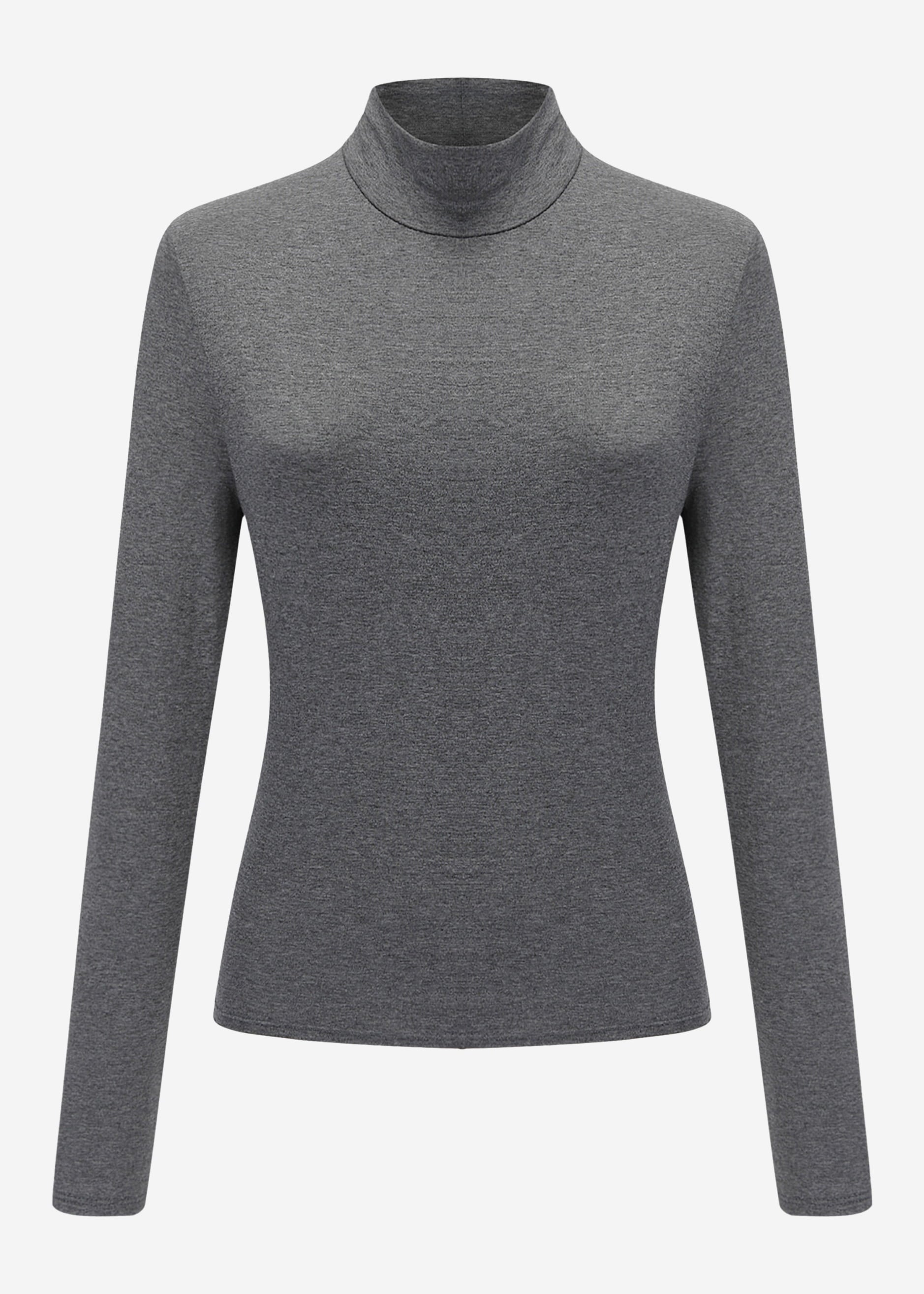 Langarm Shirt mit Rollkragen - dunkelgrau