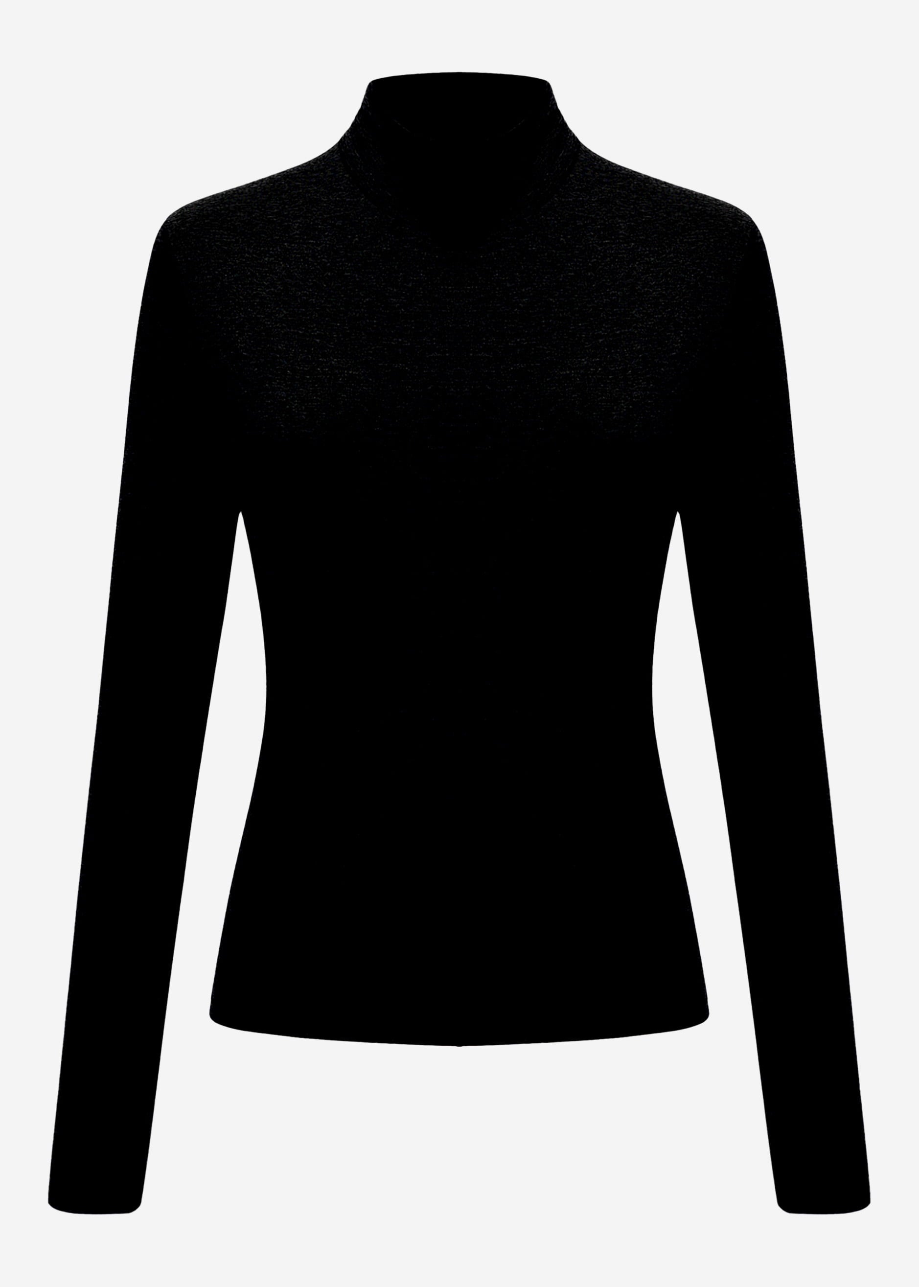 Long-sleeved turtleneck shirt - black