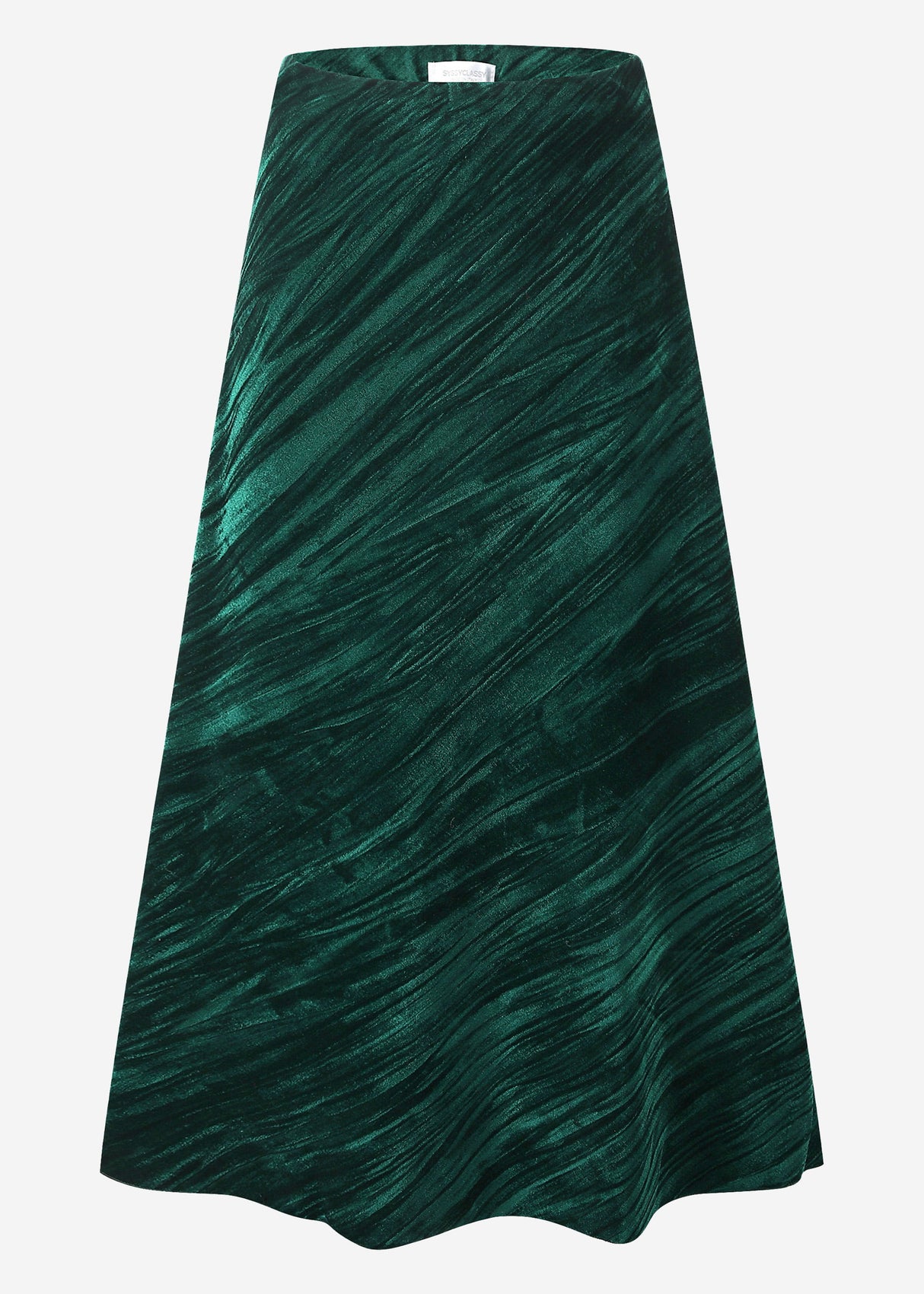 Velvet midi skirt - emerald green