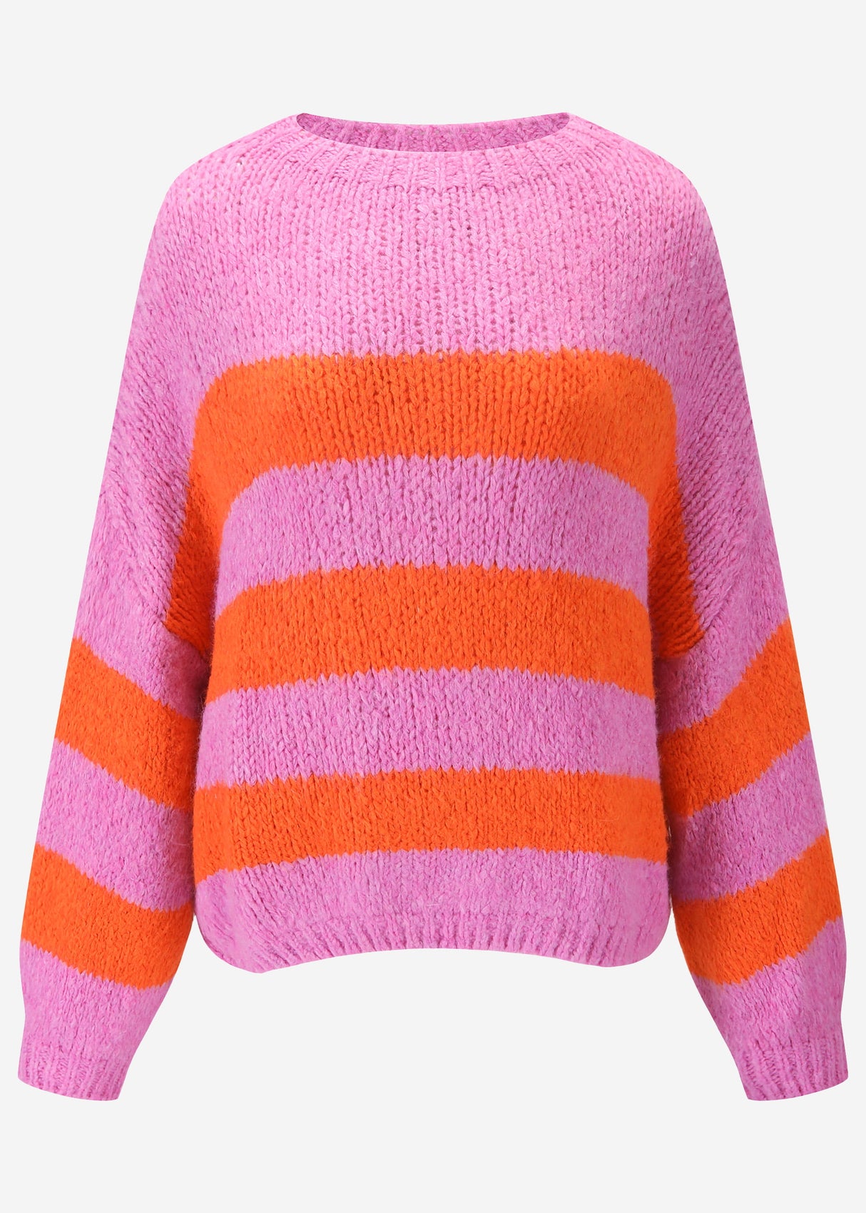 Striped sweater - pink-orange