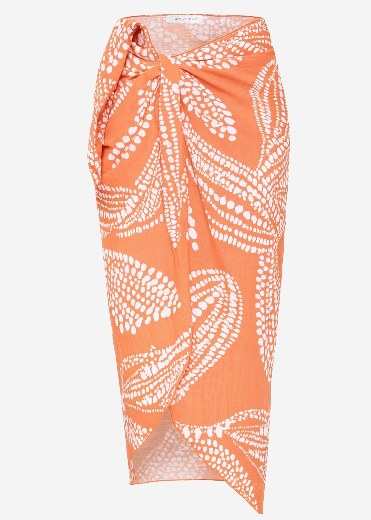 Muslin pareo with print - orange