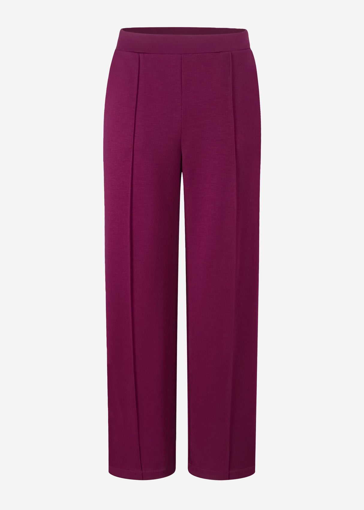 Soft, wide jogging pants with piping - burgundy
