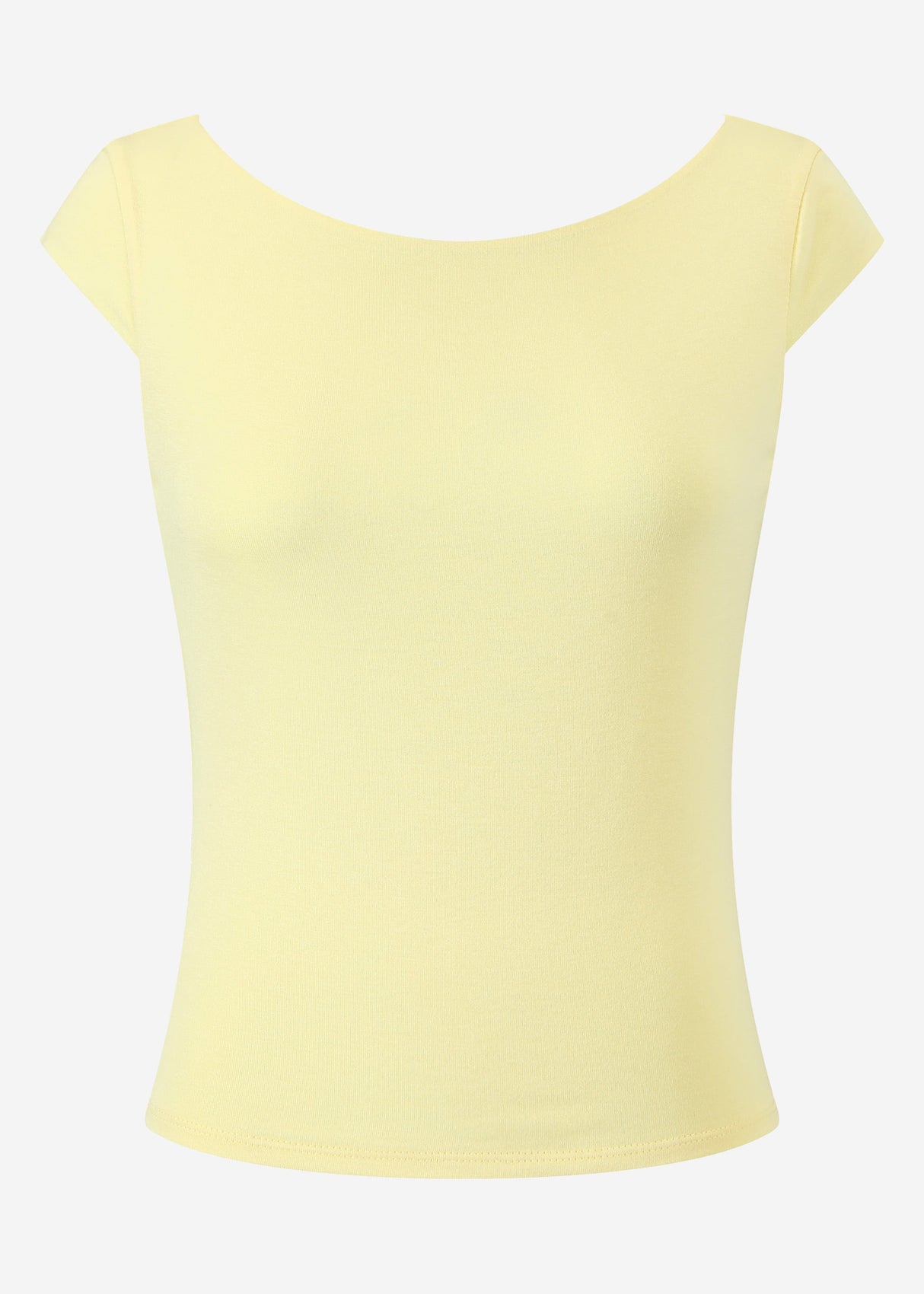 T-shirt with low back neckline - yellow