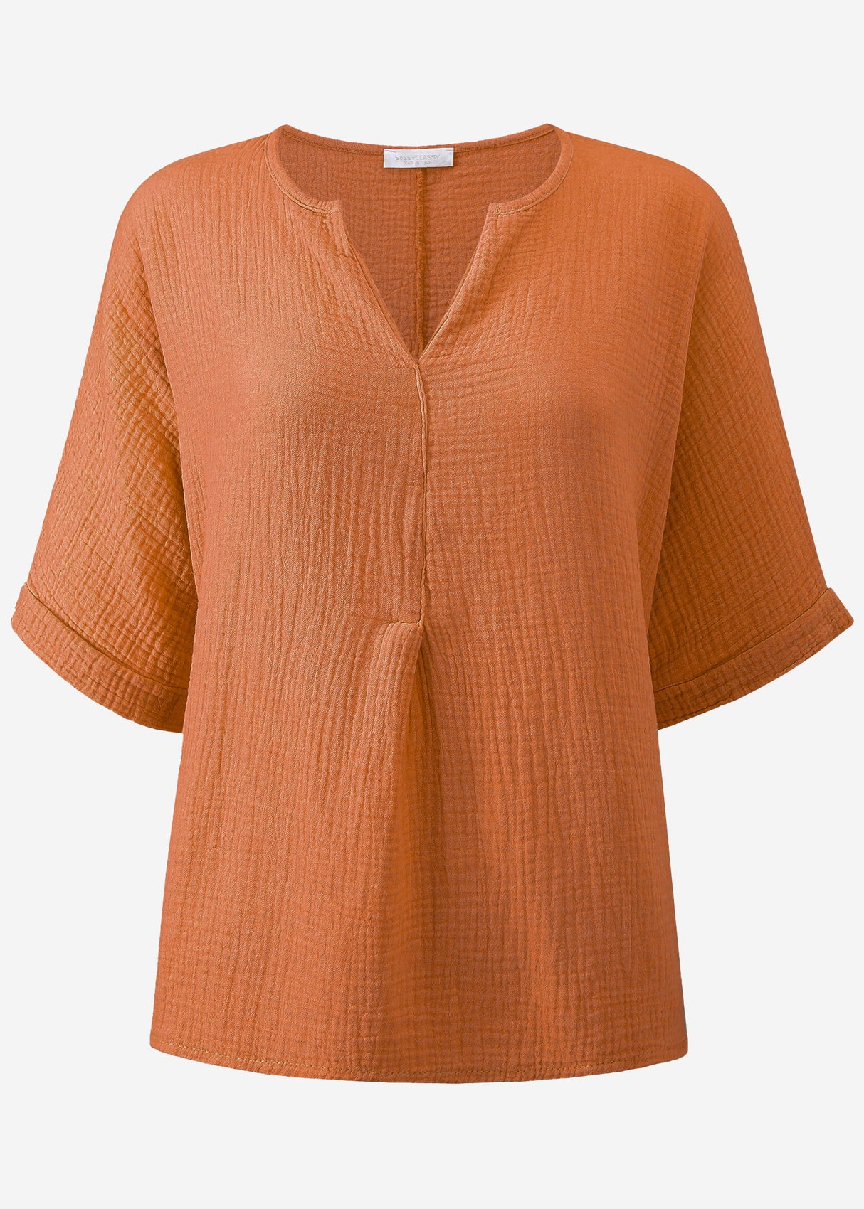 Oversize muslin shirt - cognac