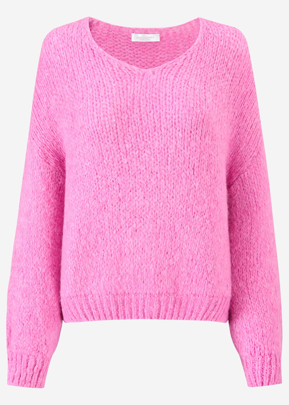 Oversize Pullover mit V-Ausschnitt - candy pink