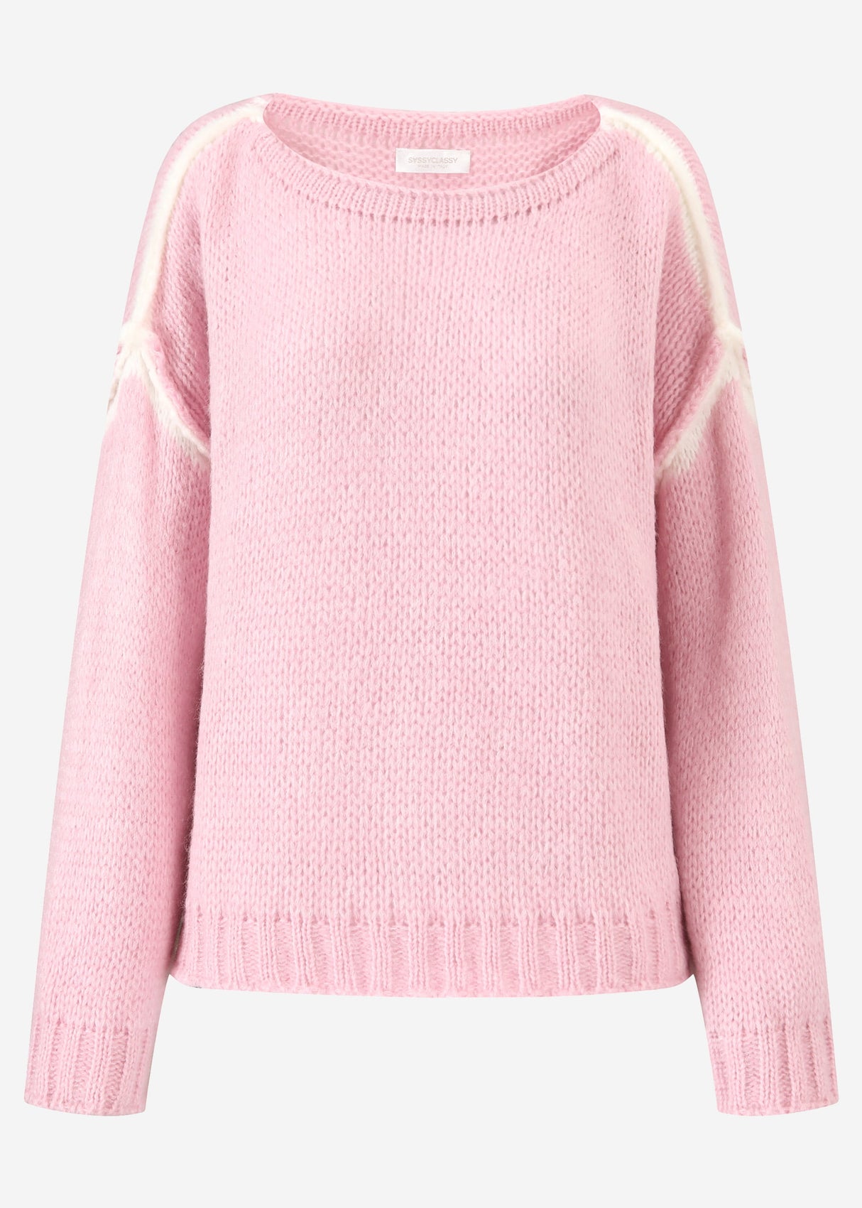 Sweater with contrast stitching - pink