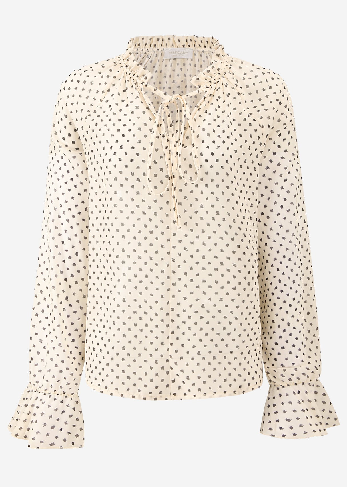 Chiffon blouse with print - beige