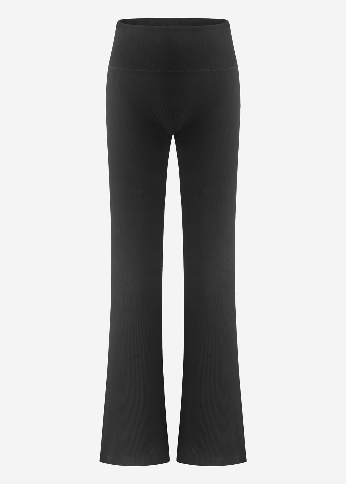Flare leggings with ribbed structure - black