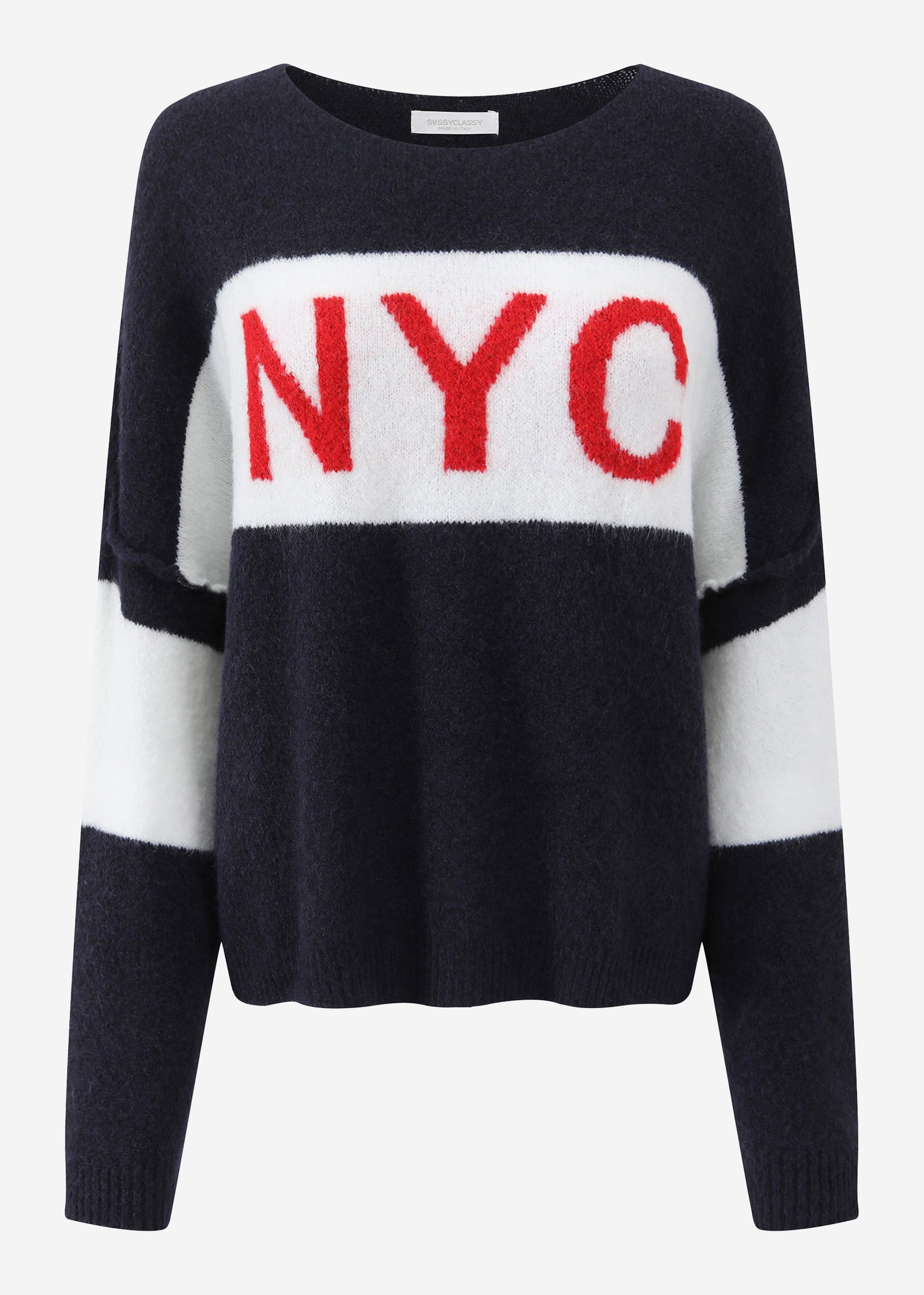 Oversize Pullover "NYC" - dunkelblau