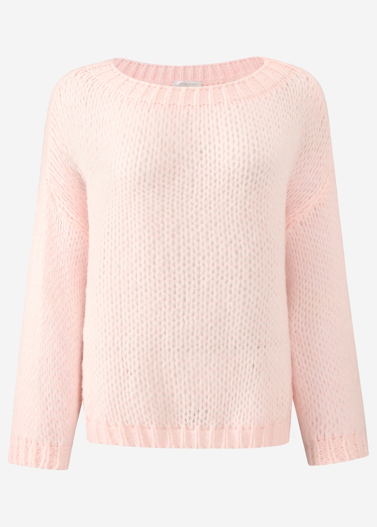 Oversize, loose knit sweater - pink