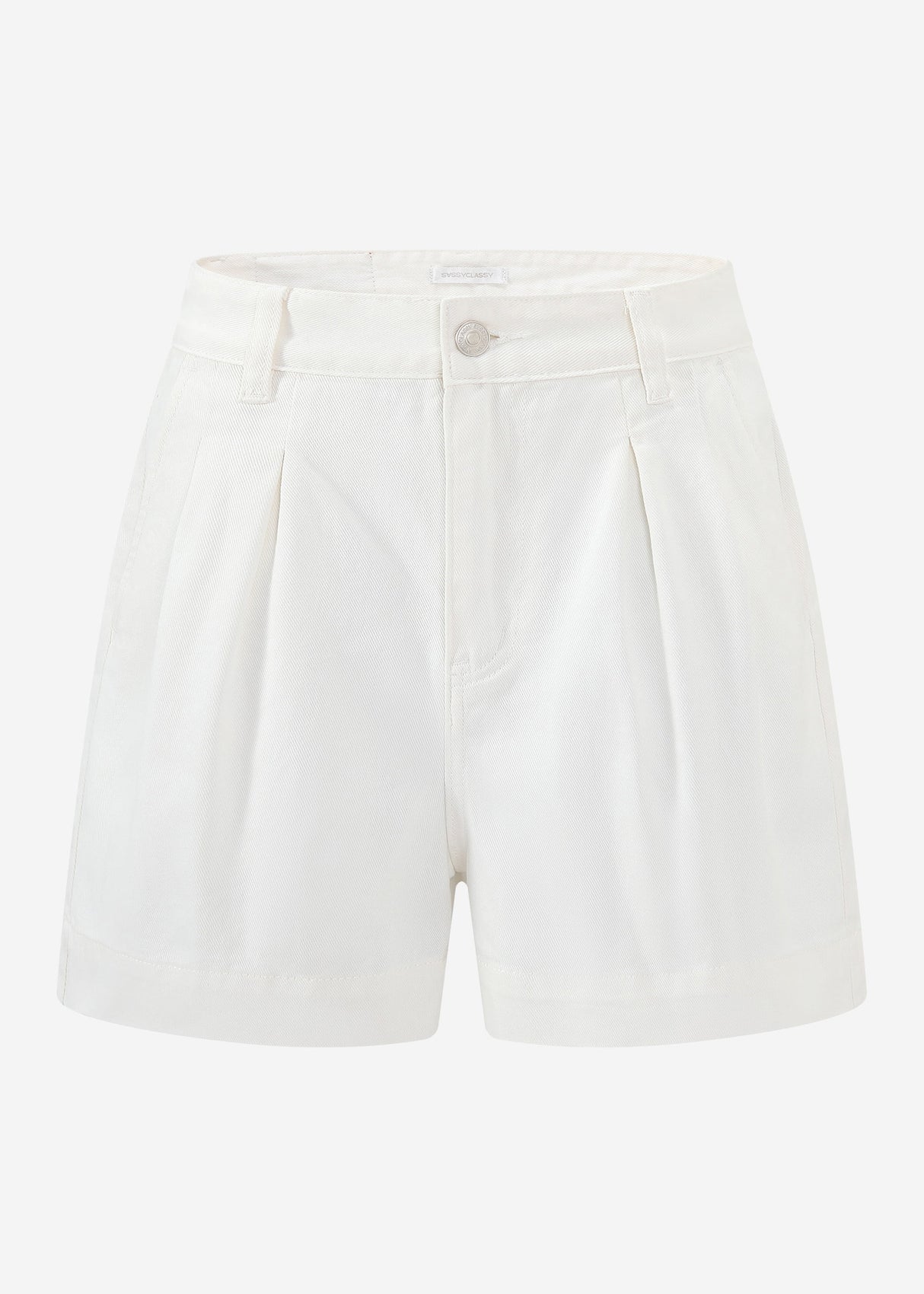 Weite High Waist Jeans Shorts - offwhite