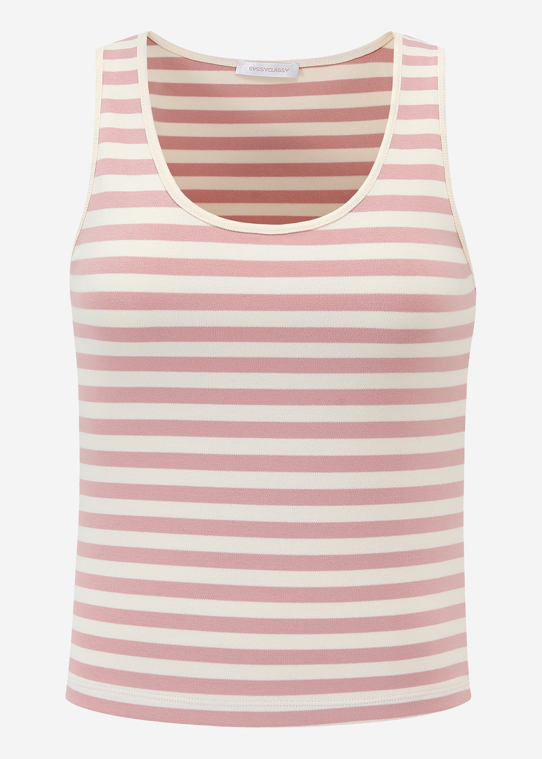 Tank top striped - pink beige