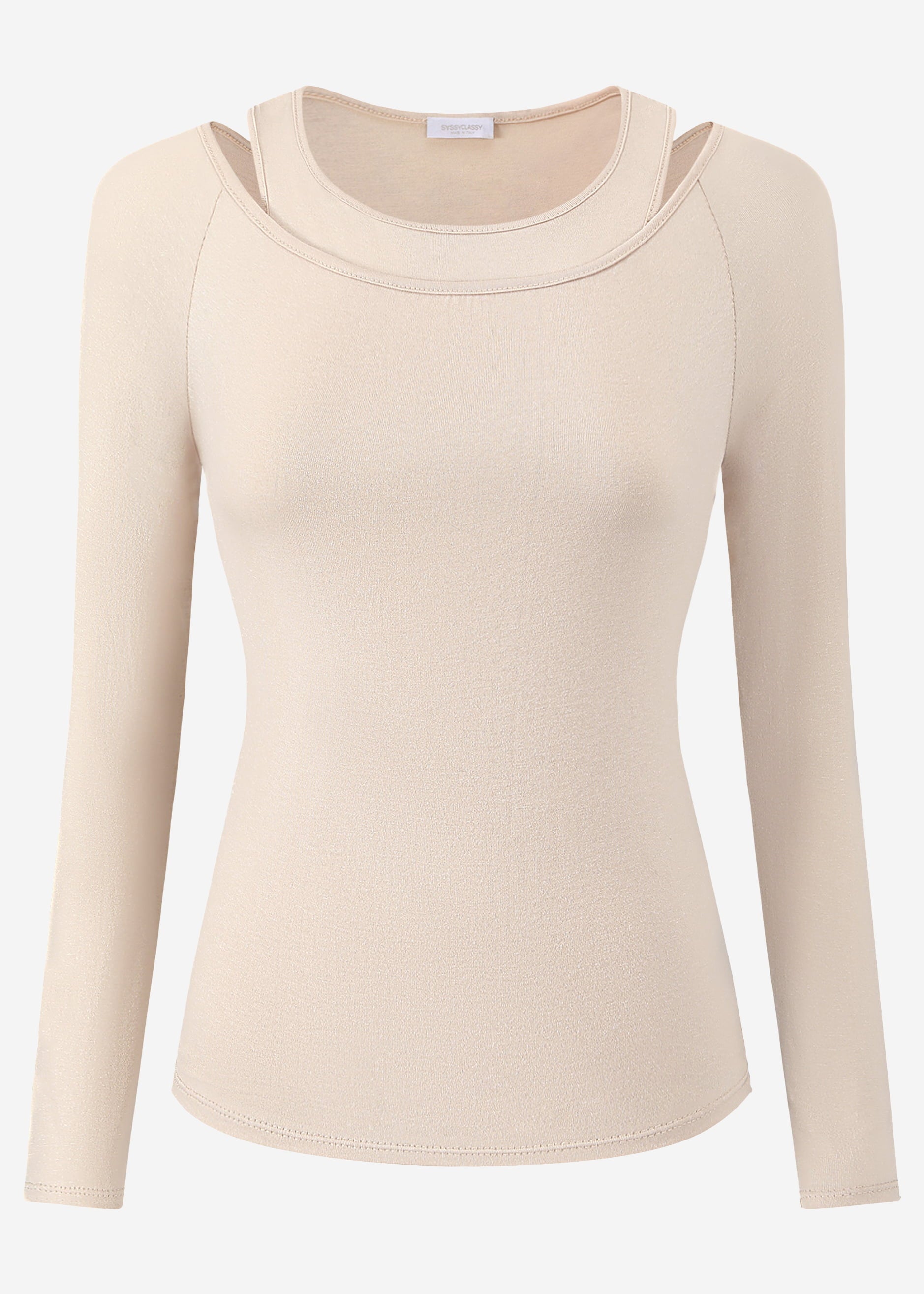 Langarmshirt mit Top - beige