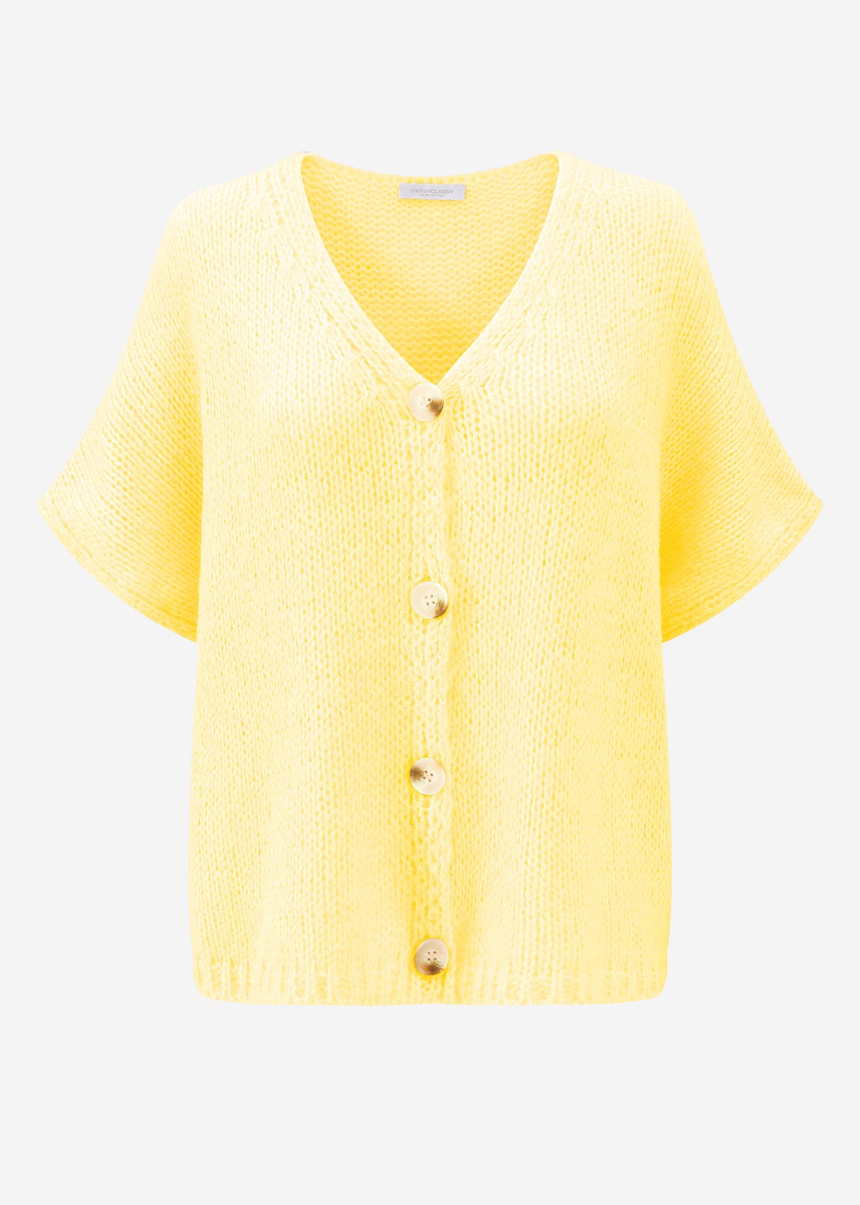 Oversize knitted vest - butter yellow