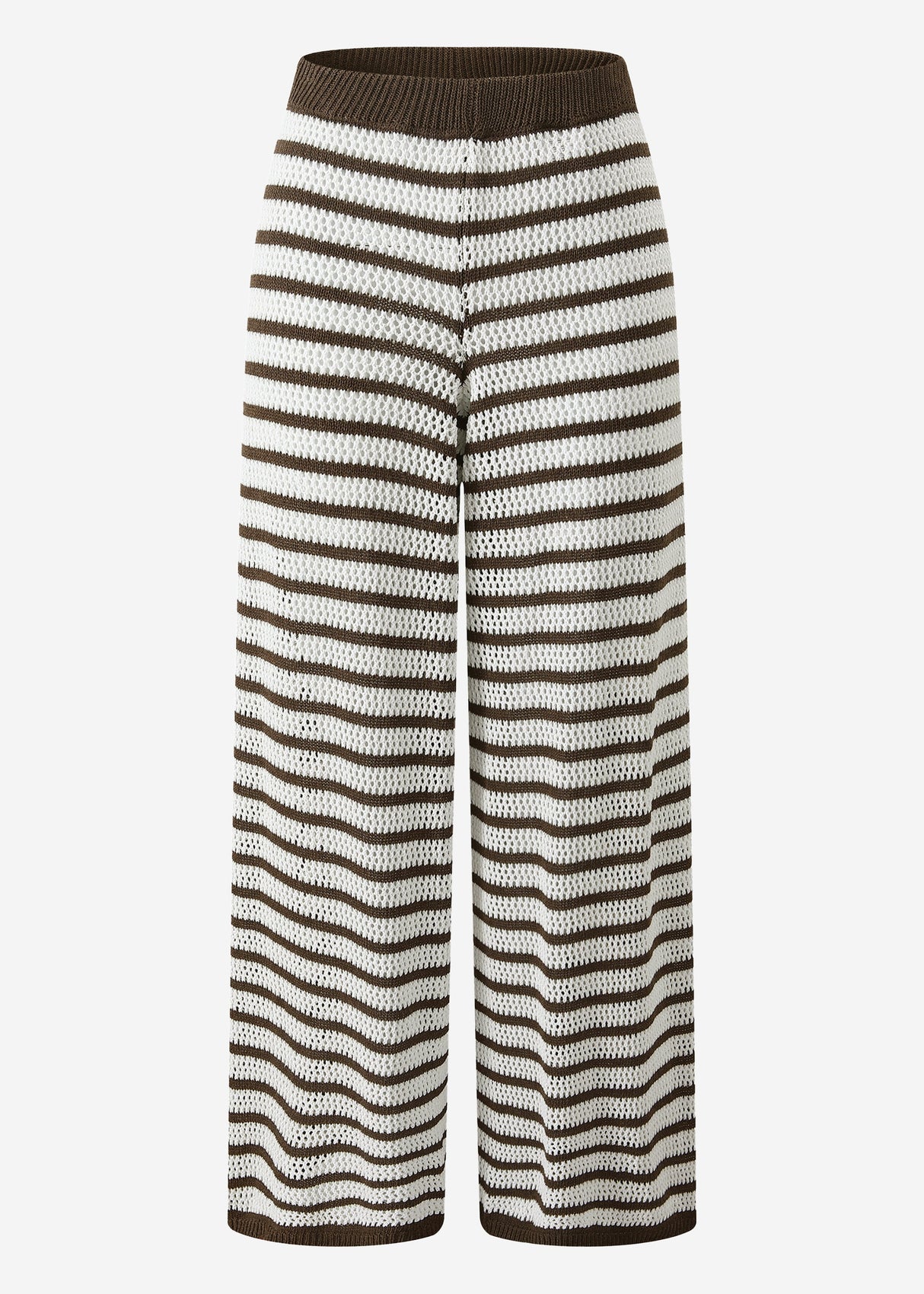 Knitting pants with a straight leg - off-white