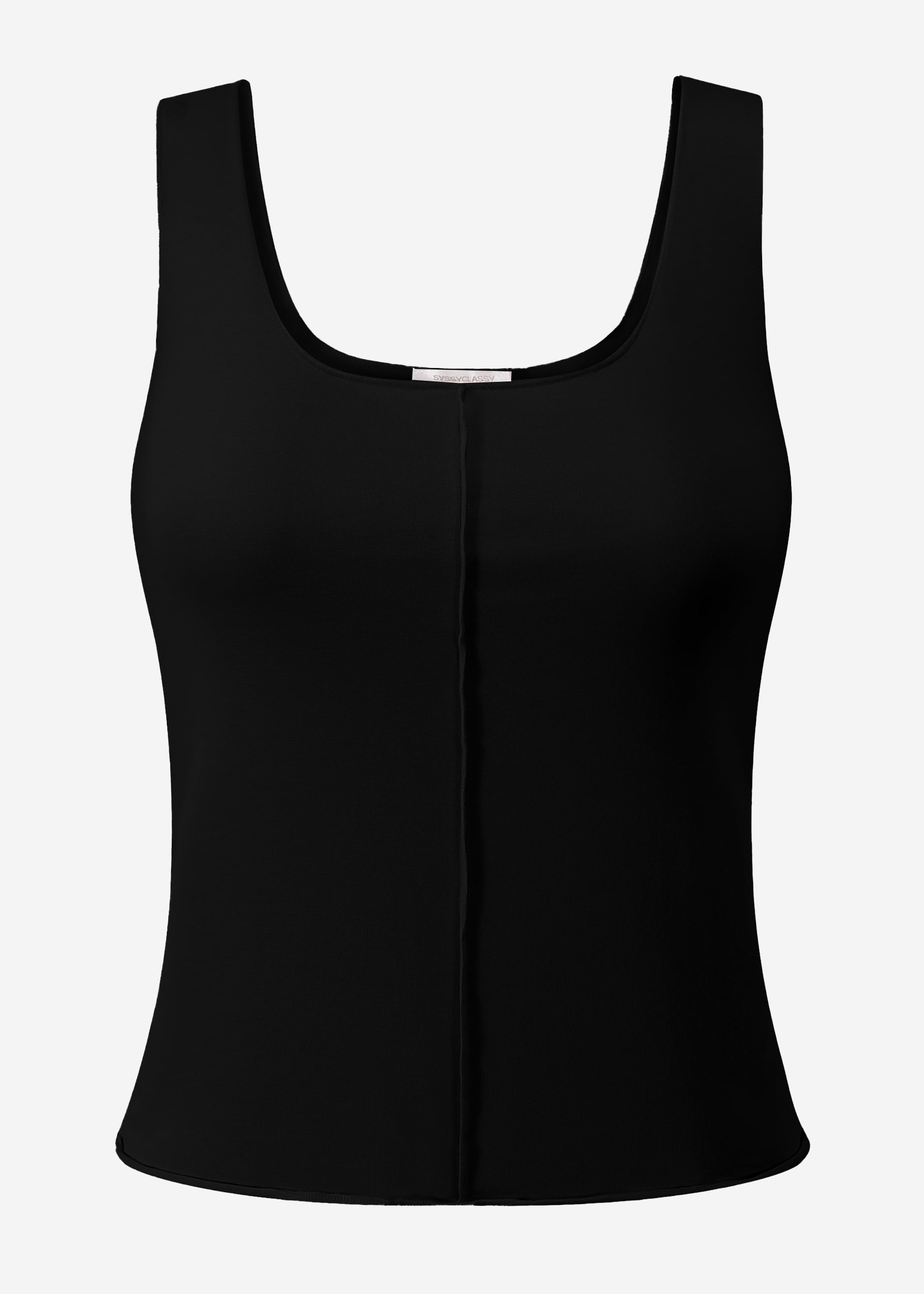 Top with decorative seam - black
