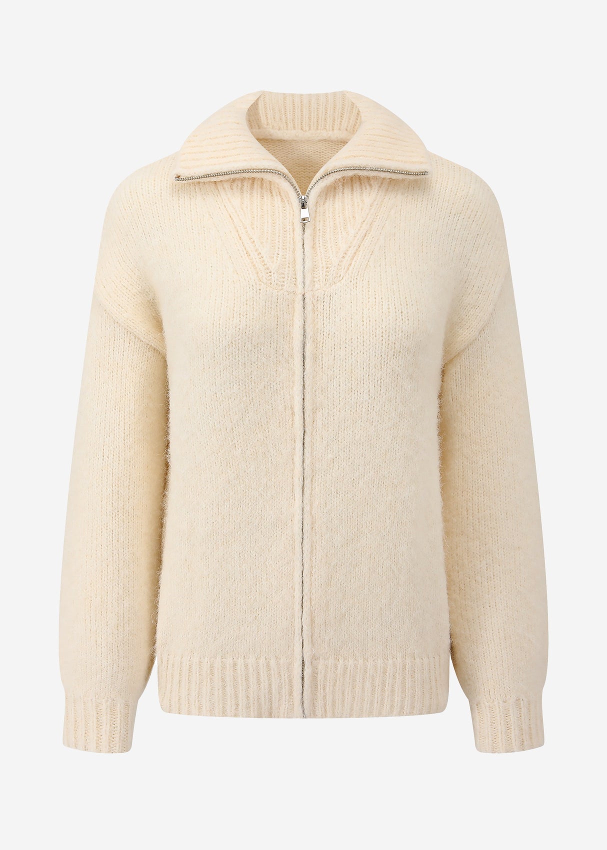 Cardigan with zipper - off-white