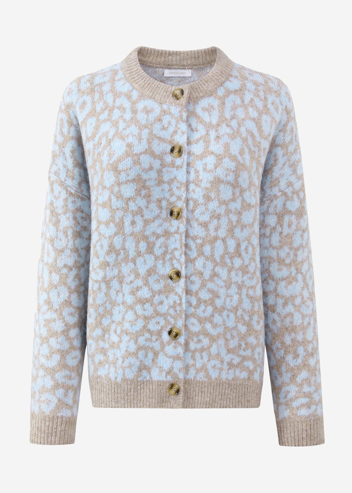 Cardigan with Leo pattern - light blue