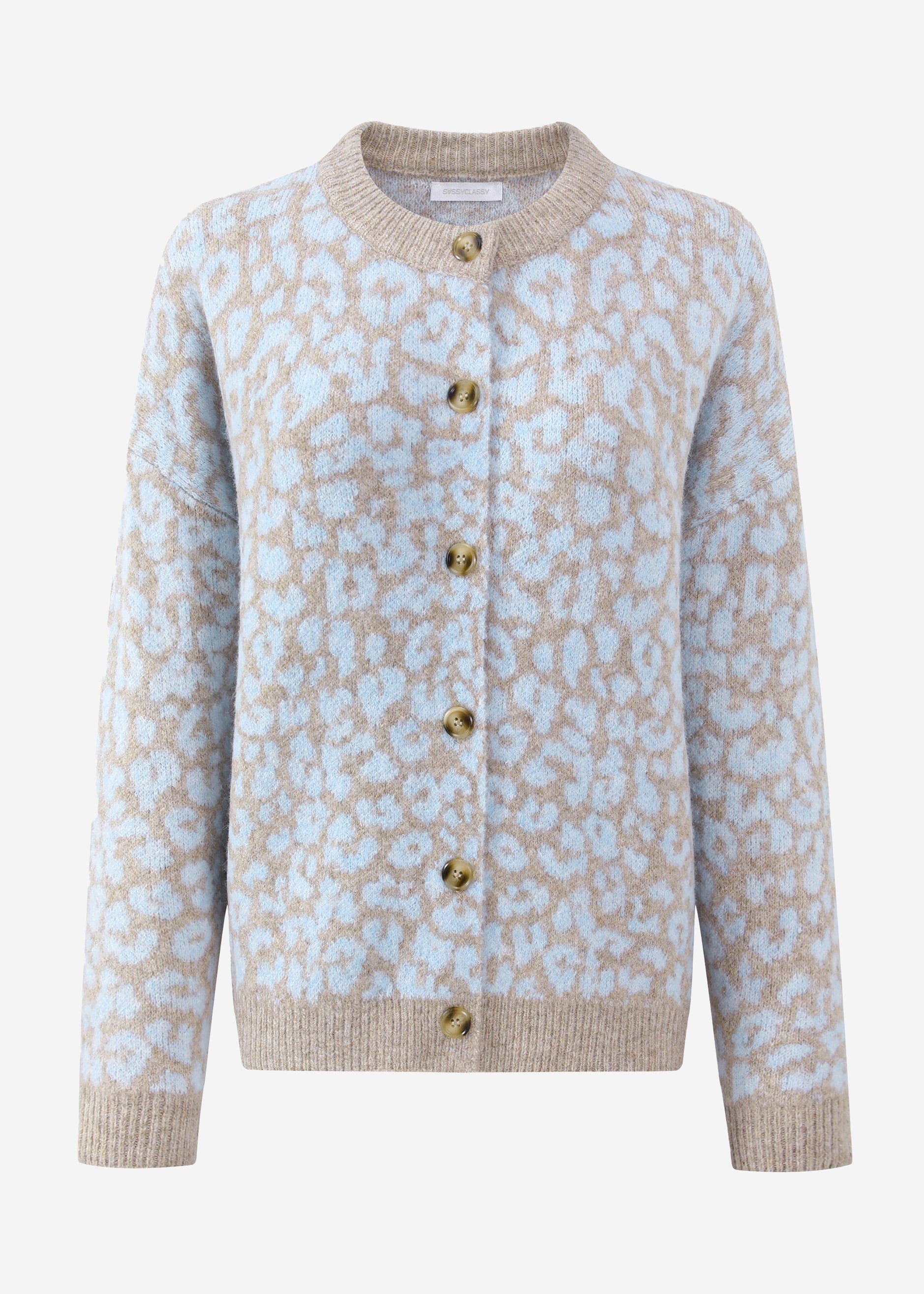 Cardigan with Leo pattern - light blue