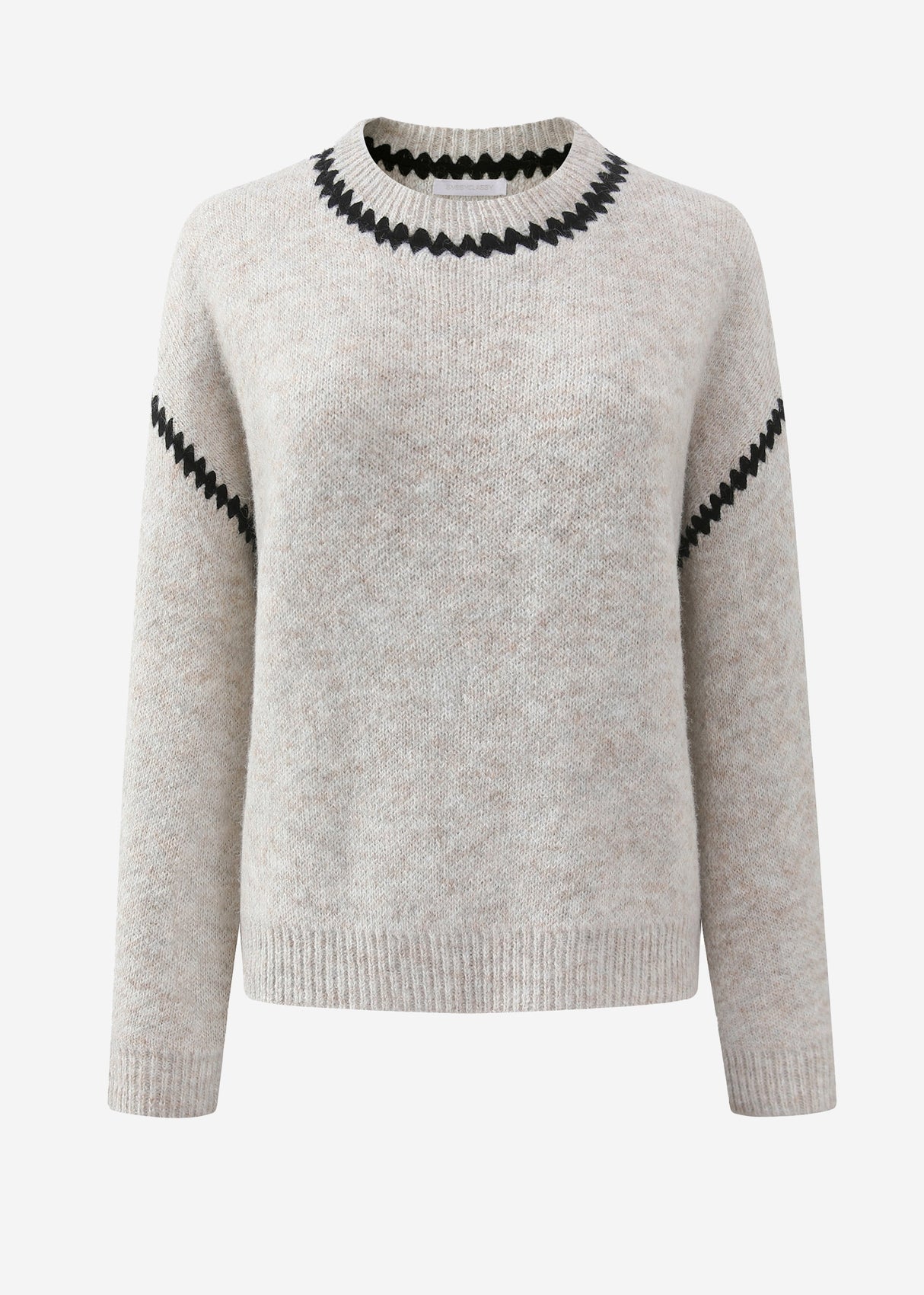 Sweater with decorative stitching - beige