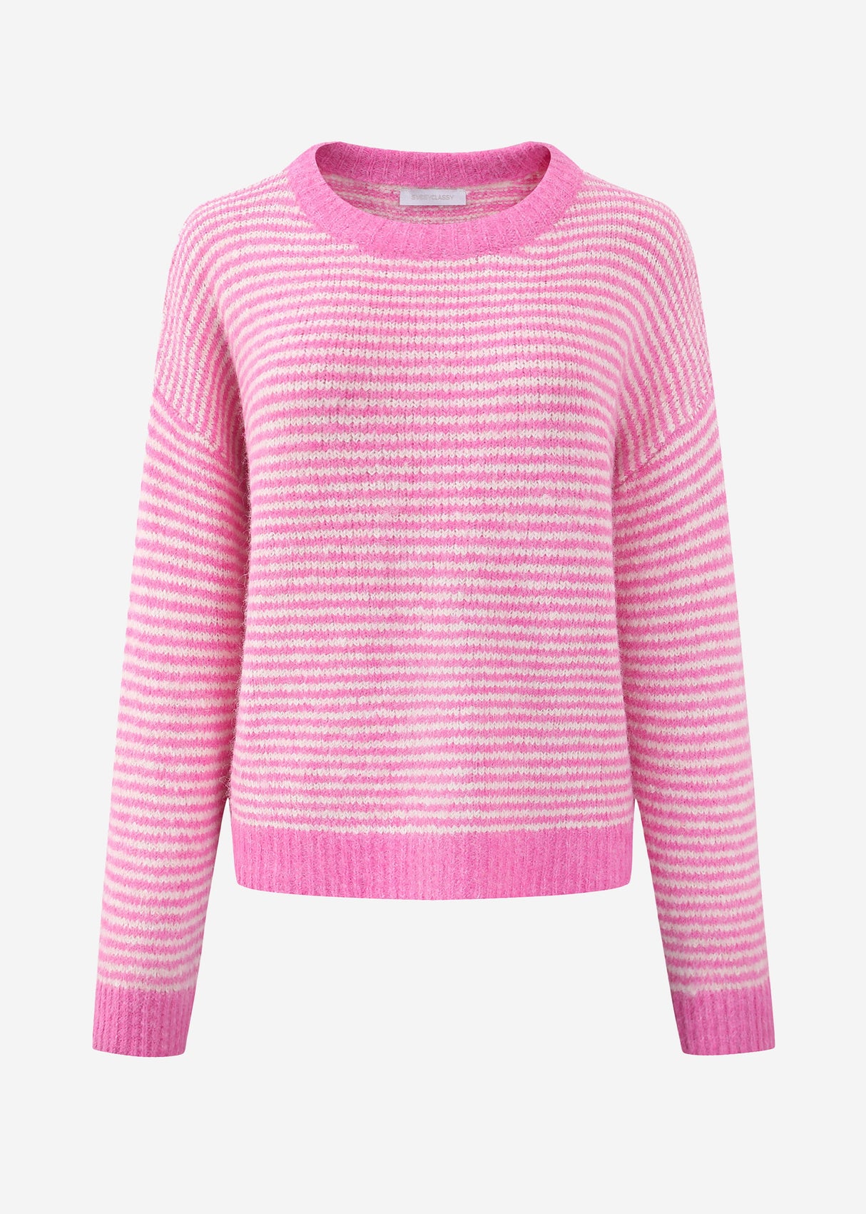 Gestreifter Pullover - rosa