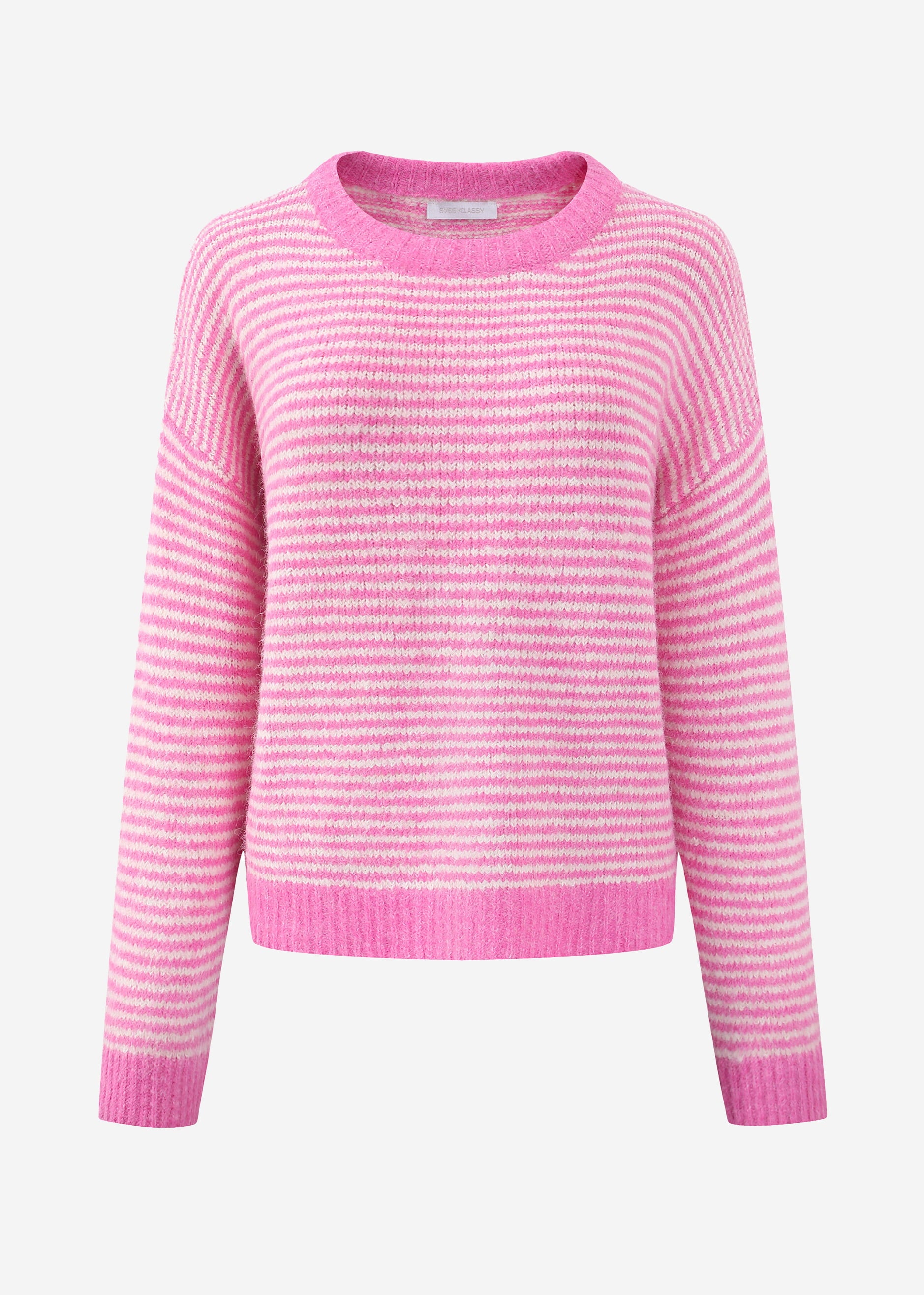 Gestreifter Pullover - rosa