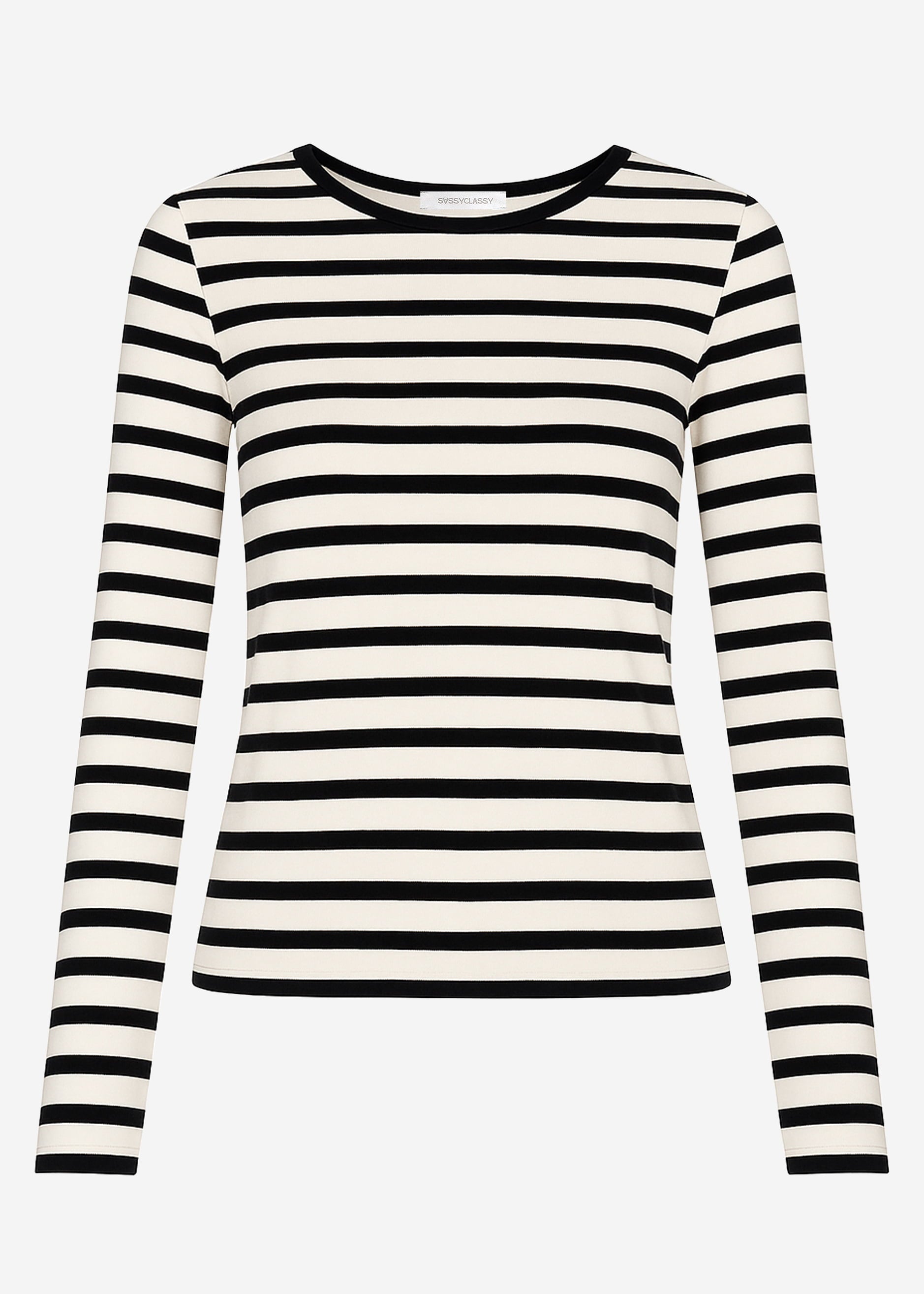 Gestreiftes Langarmshirt - weiß