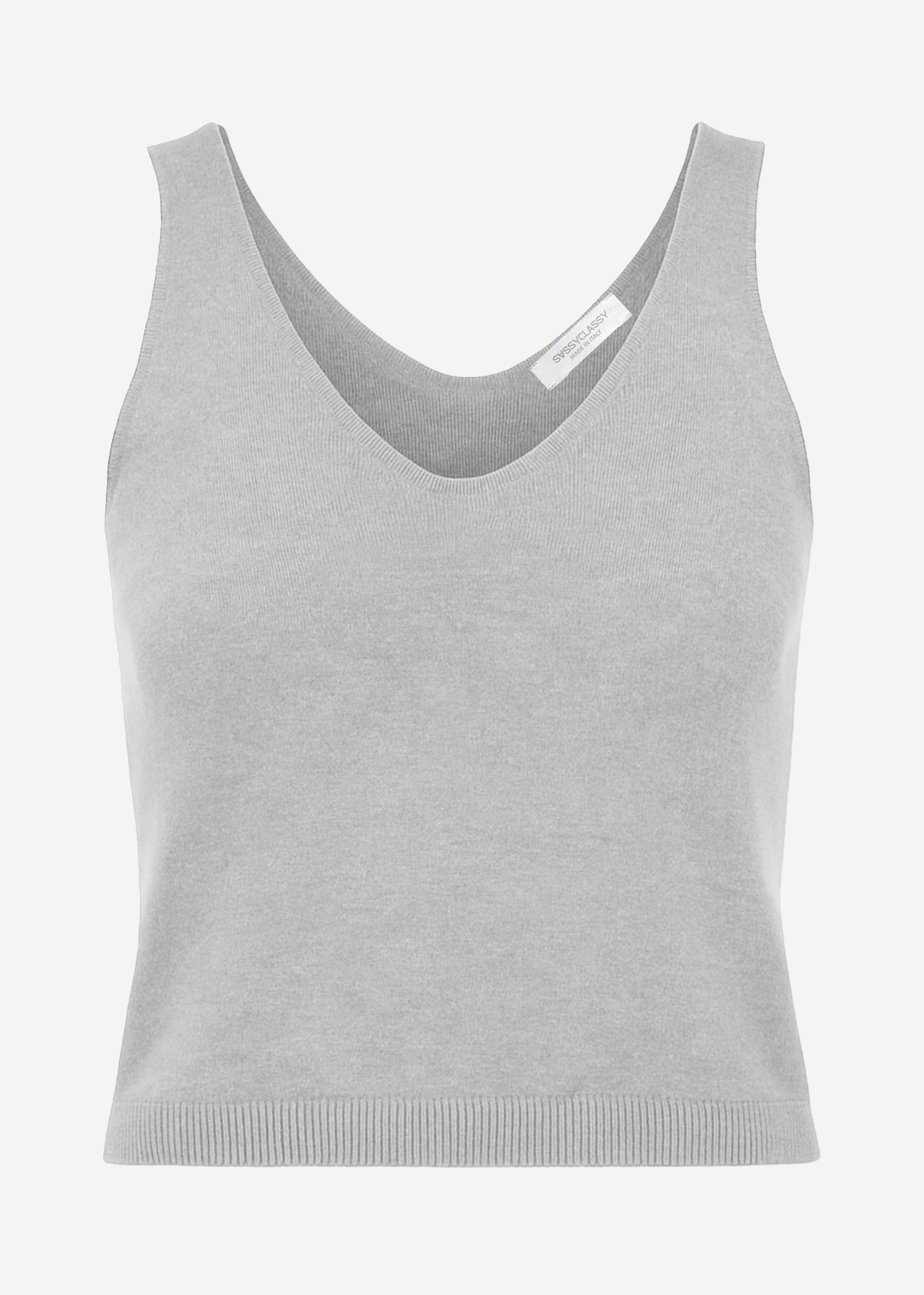 Knitting top with cashmere - gray