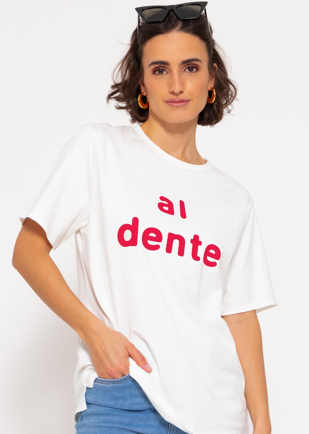 Boyfriend-Shirt "al dente", offwhite