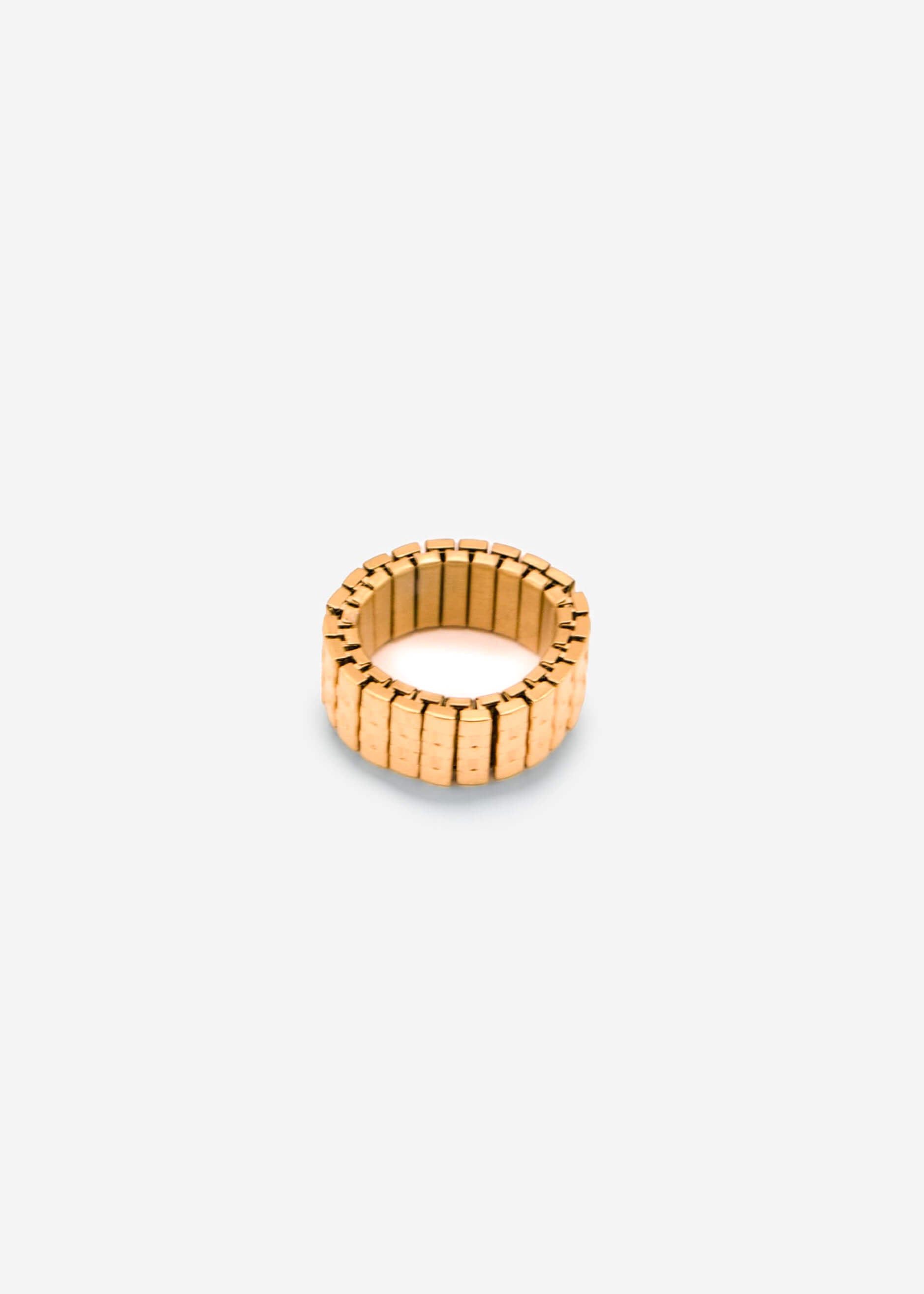 Stretchable link ring - gold