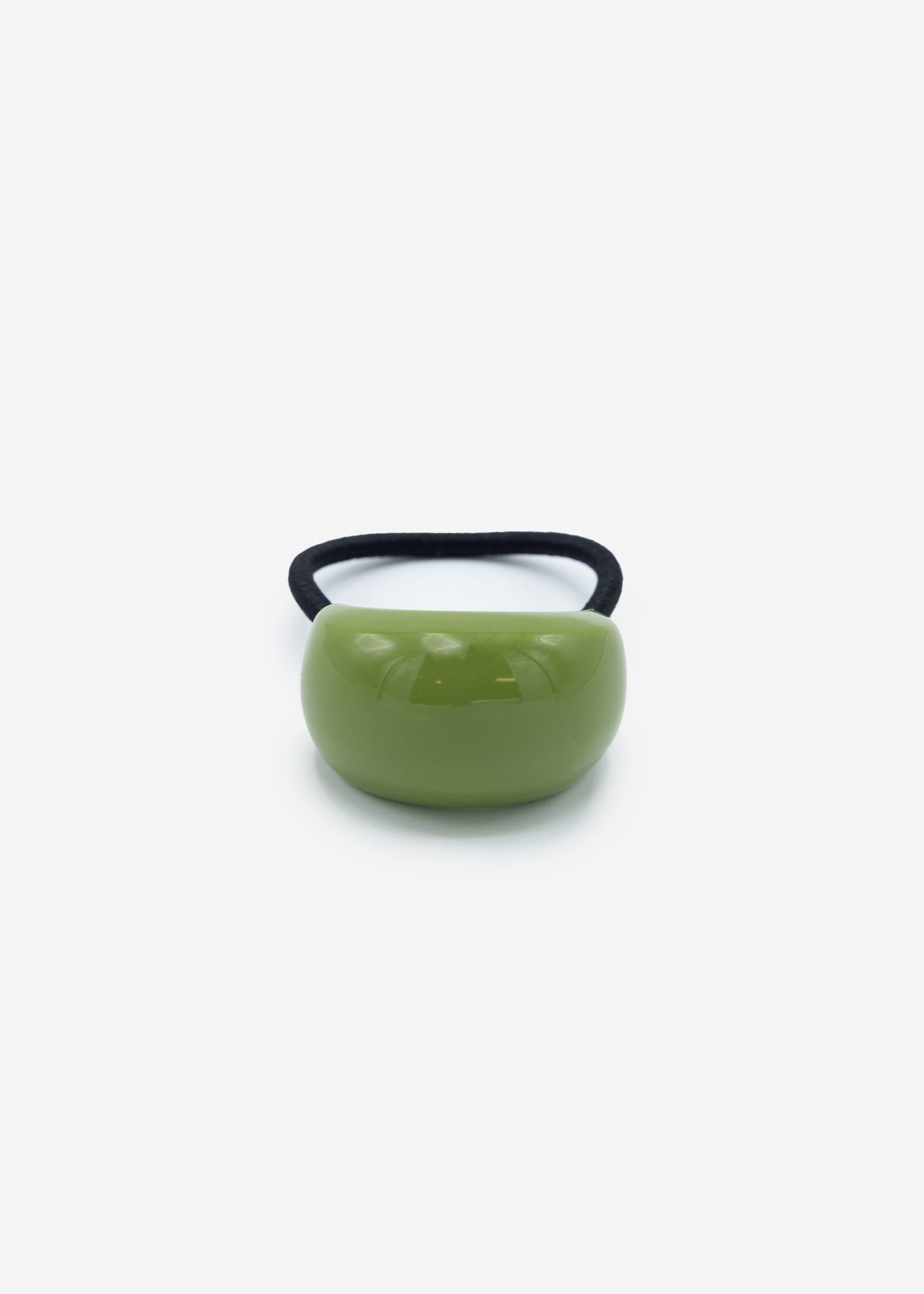 Curved hair tie - green