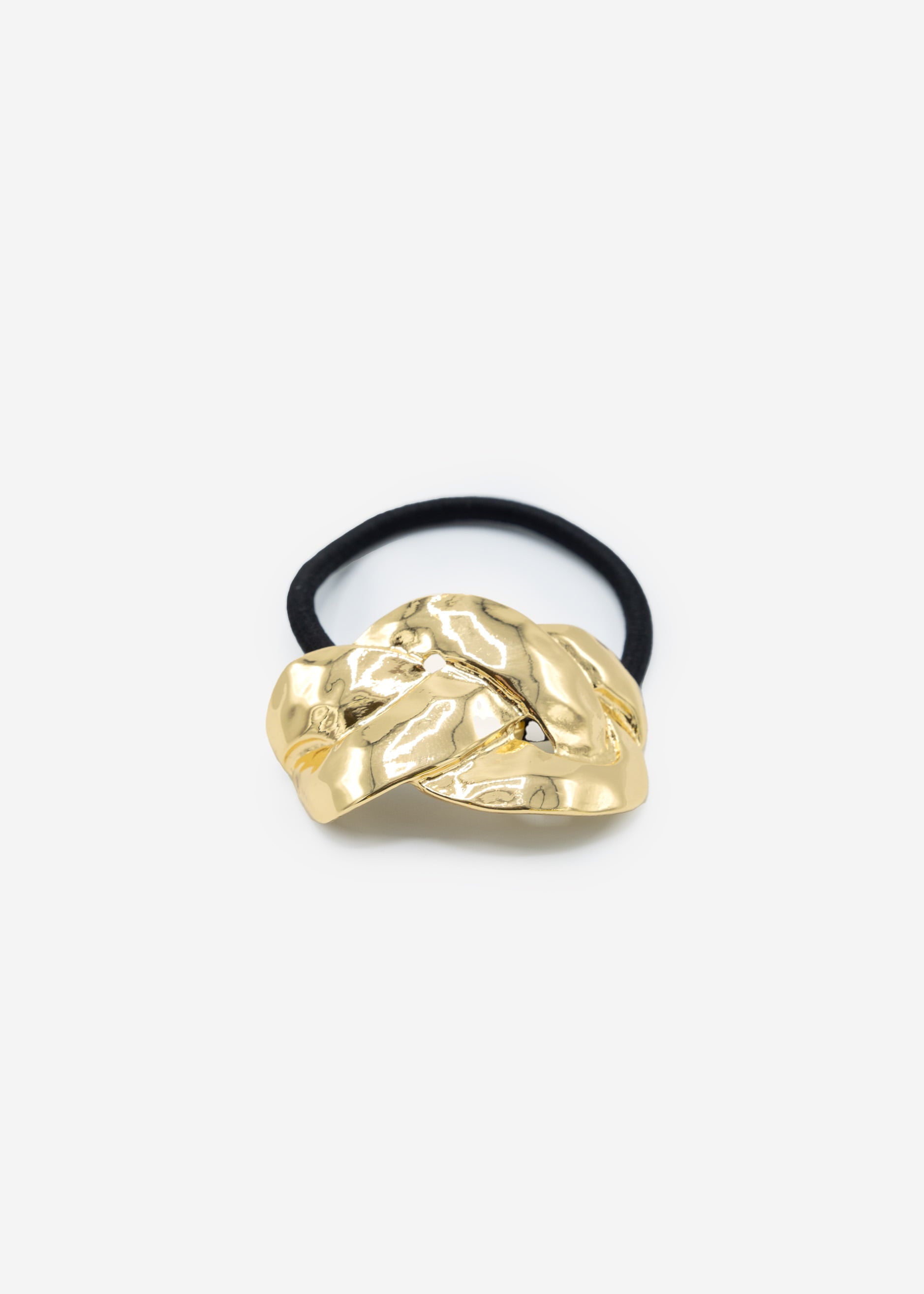 Hair tie with braided look - gold