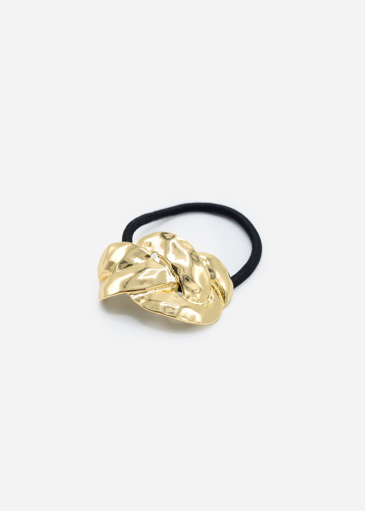 Hair tie with braided look - gold