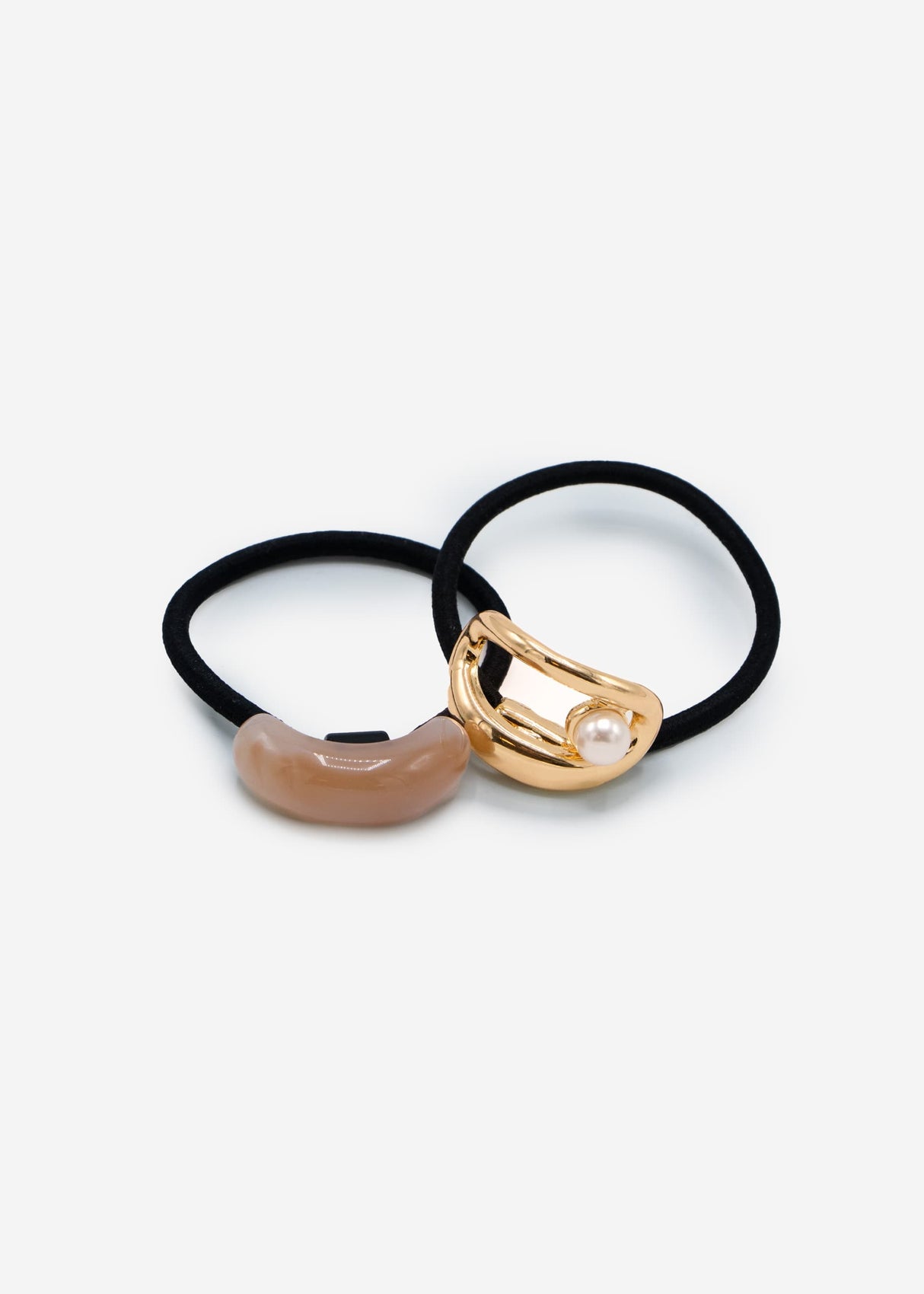 Hair tie set - gold-apricot