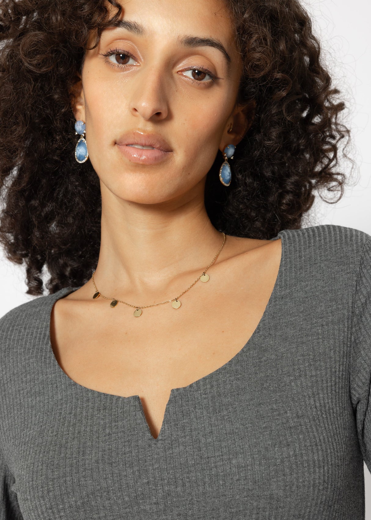 Ribbed long-sleeved shirt - dark grey