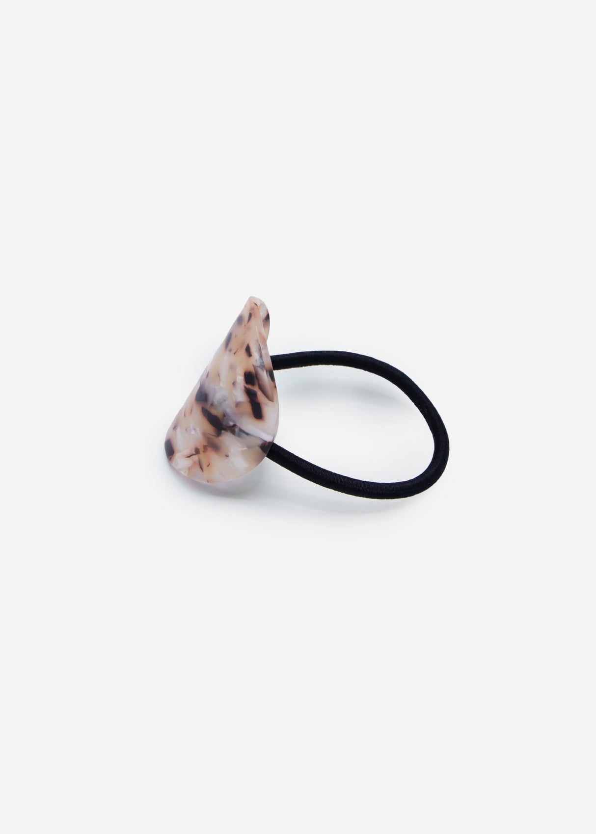 Marbled hair tie - brown-off-white