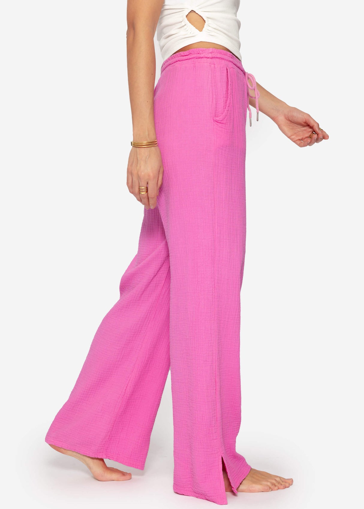 Muslin pants, pink