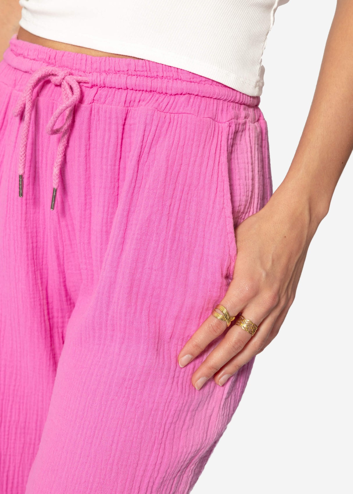 Muslin pants, pink