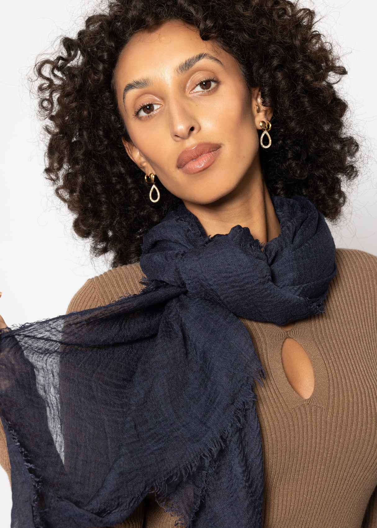 Muslin scarf, dark blue