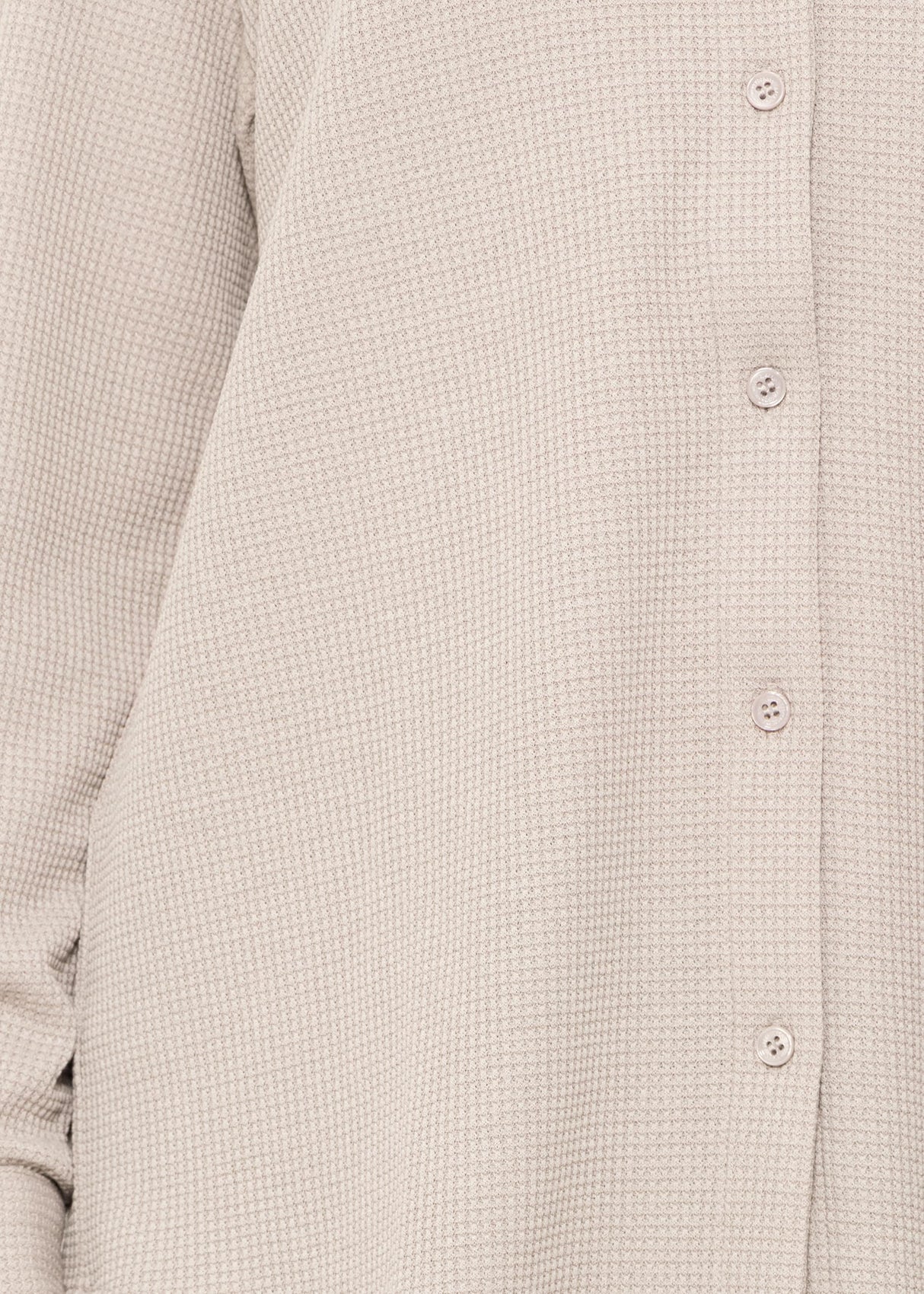 Oversize waffle piqué blouse - taupe