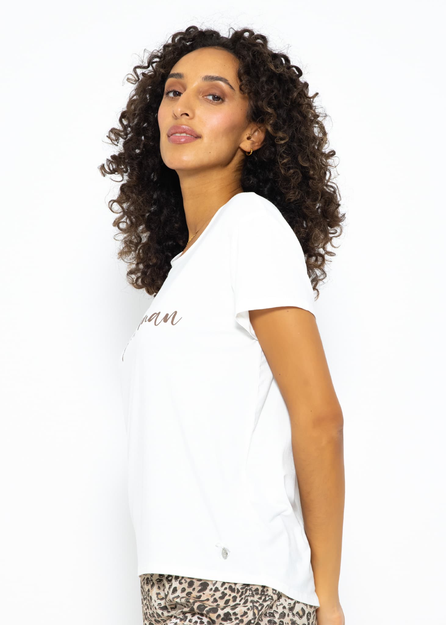 Pajama shirt with print - off-white