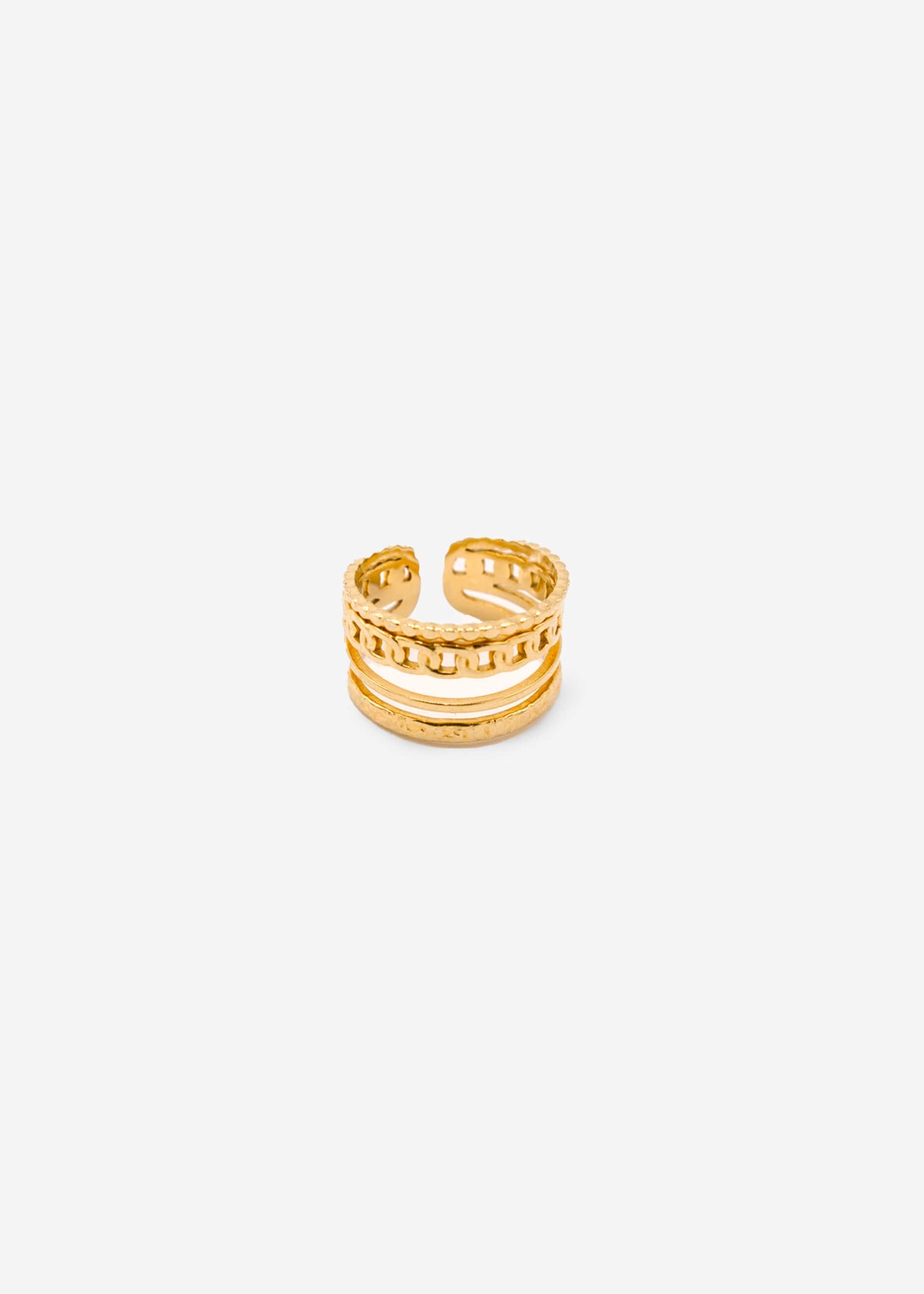 Ring mit Kettendetail, gold
