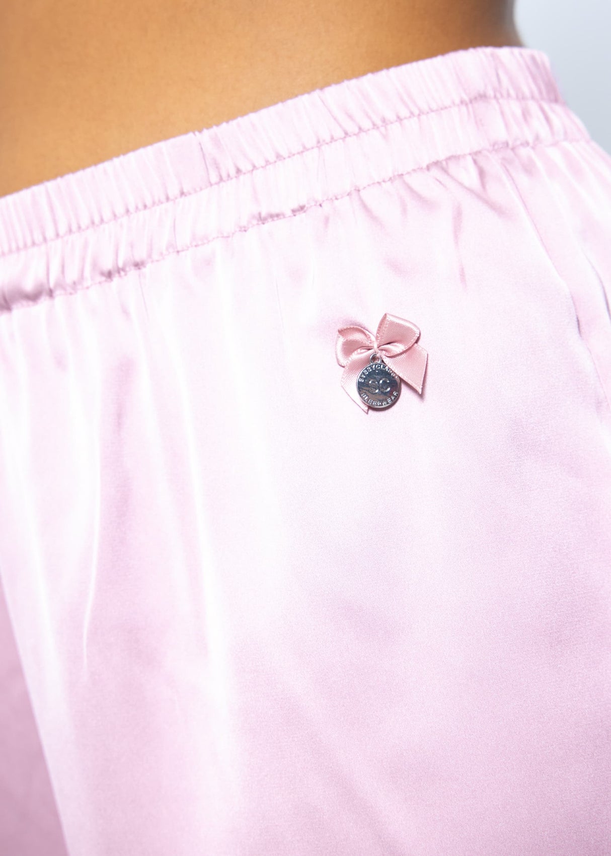 Satin pajama shorts - pink