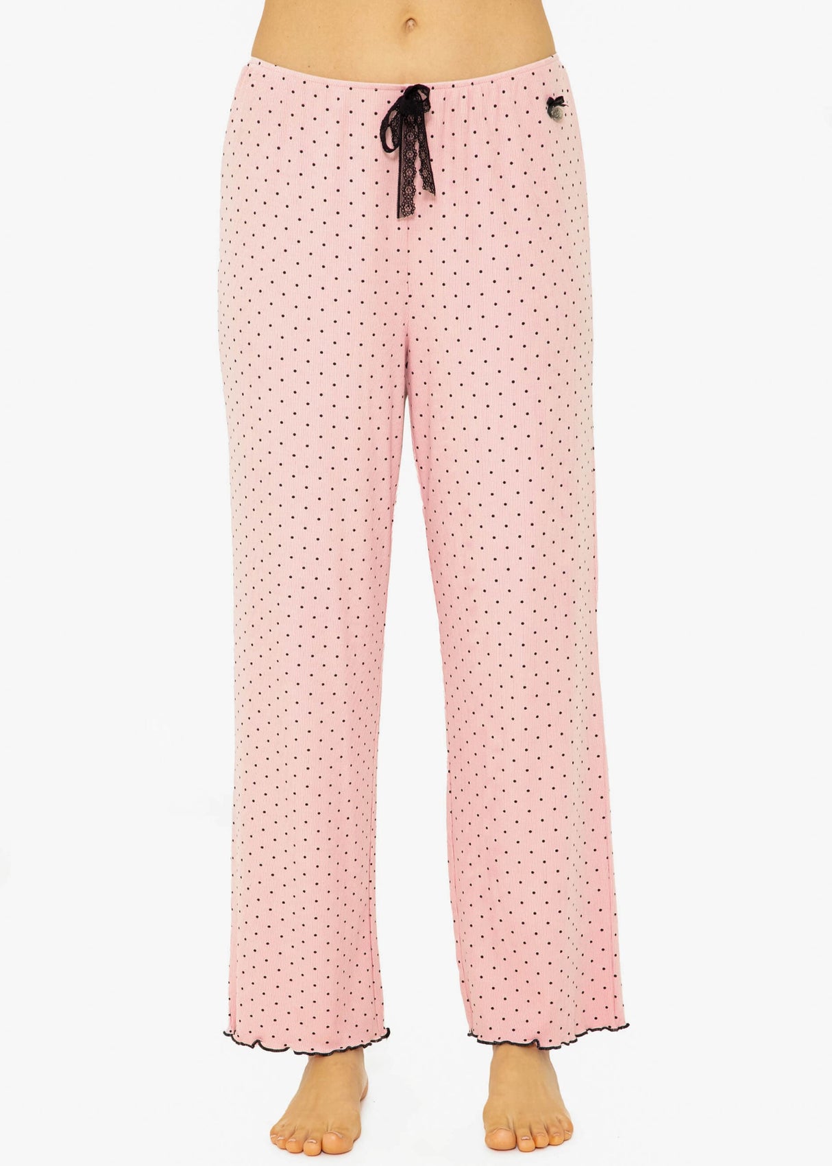 Sleep pants with dots - pink