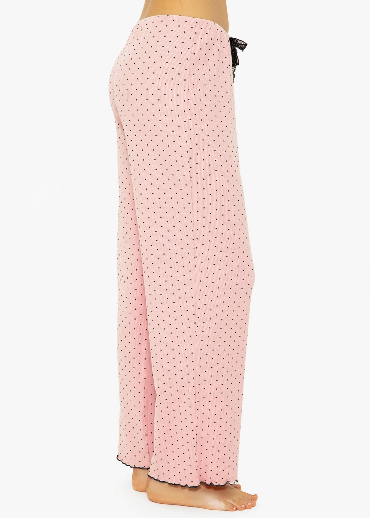 Sleep pants with dots - pink