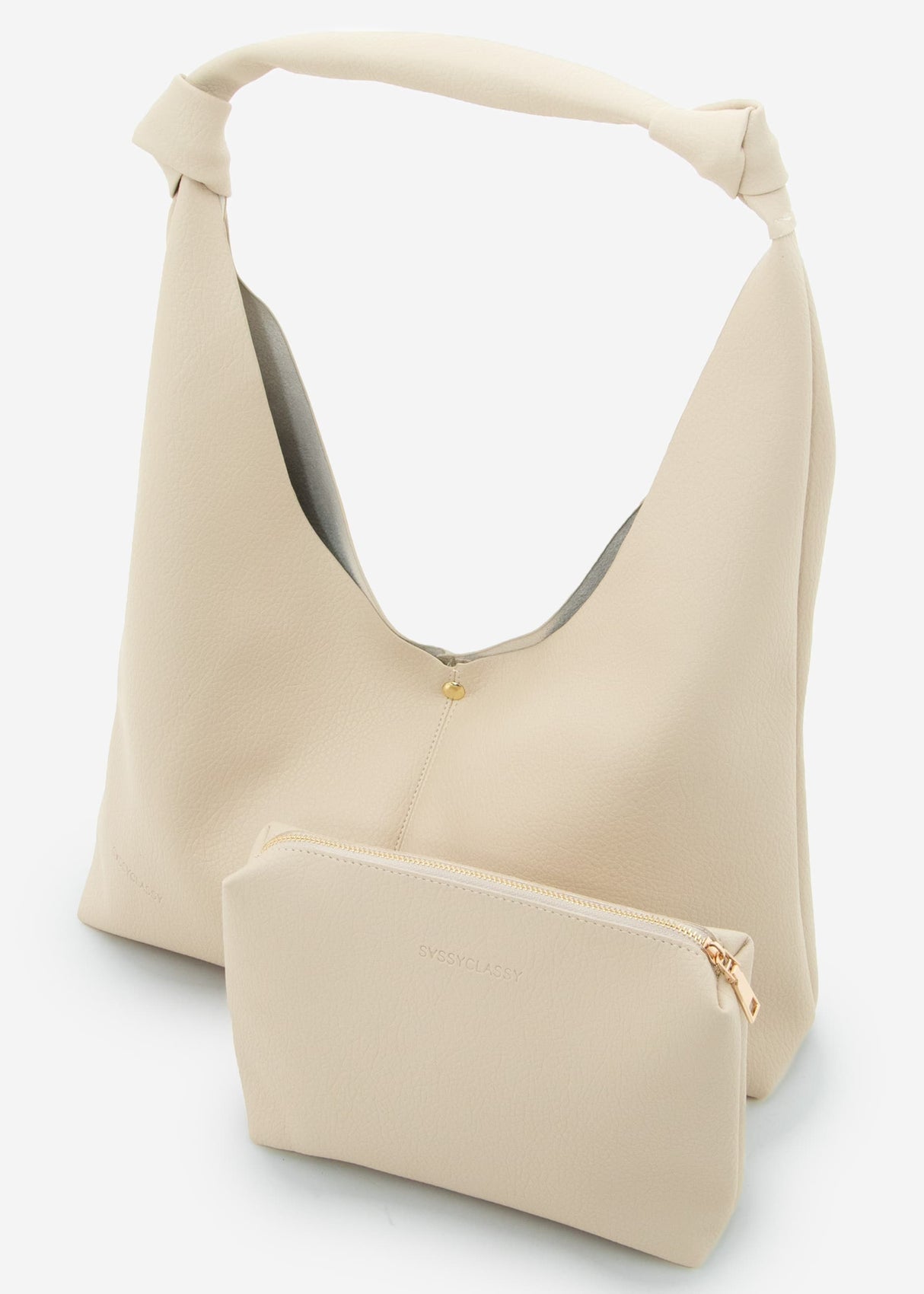 Shopper mit Knotendetail - beige