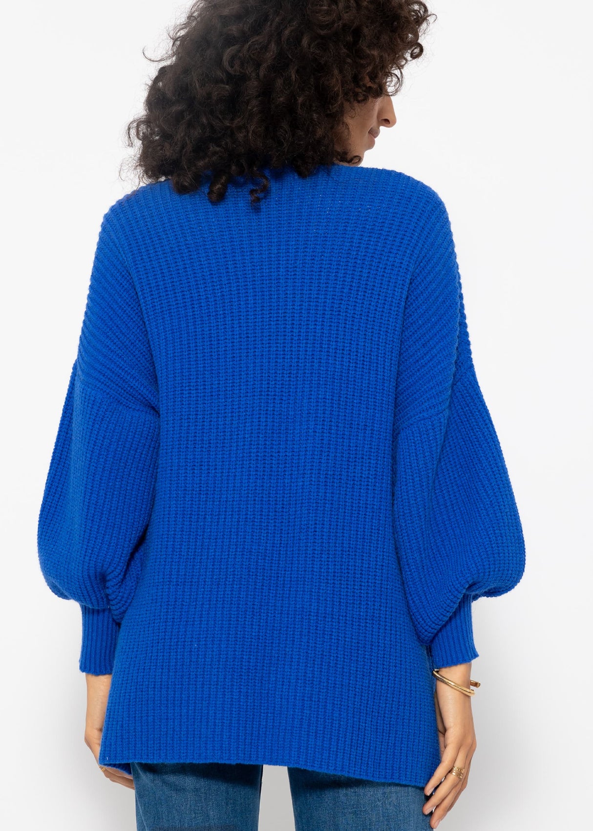 Soft knit cardigan with pockets - royal blue